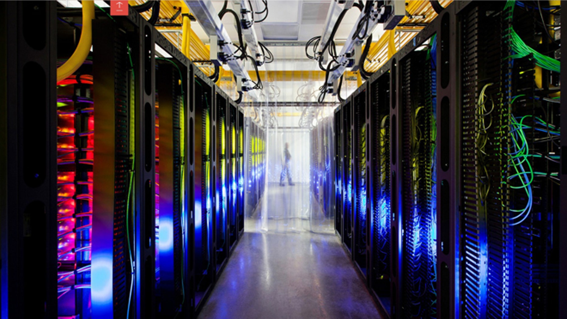 Oct. 16, 2012: Google offers a peek inside its Council Bluffs, Iowa, data center. Here, the company's campus network room, routers and switches that allowits data centers to talk to each other. The fiber optic networks connecting sites run at speeds that are more than 200,000 times faster than a typical home Internet connection, Google said.
