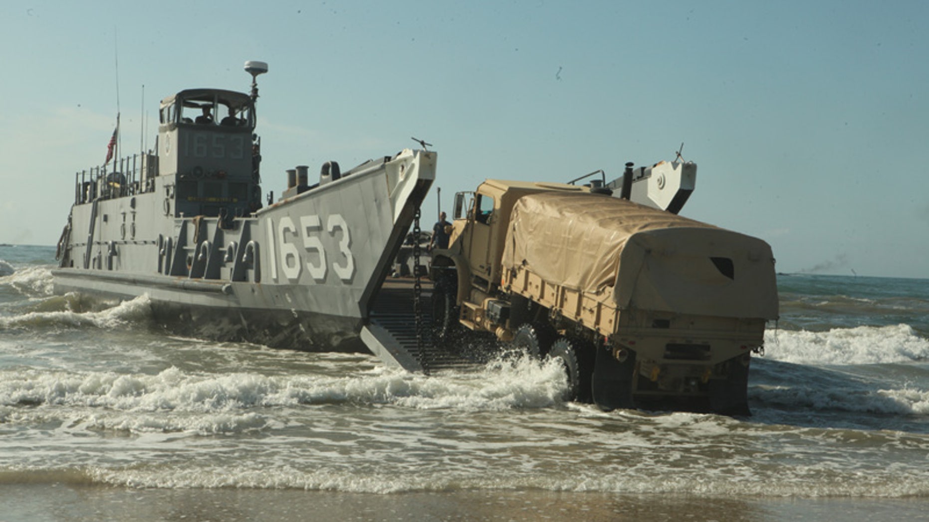 May 9, 2012: Naval forces practice a landing exercise as they prepare for deployment to Africa.