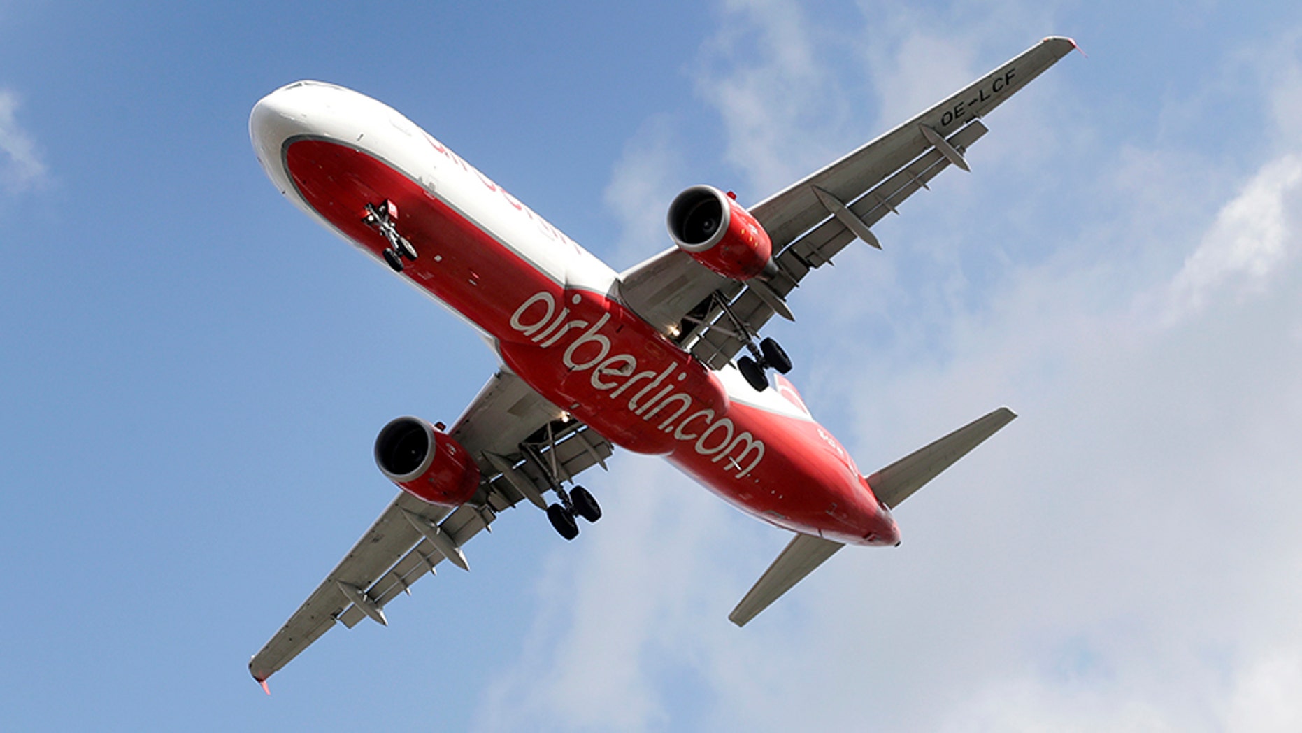 Oct. 12, 2017: An airplane of the German airline 'Air Berlin' arrives at the Tegel airport in Berlin, Germany.