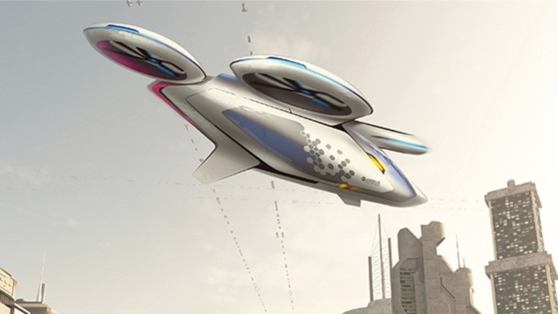 Artist’s impression of the multipropeller CityAirbus vehicle (Airbus)