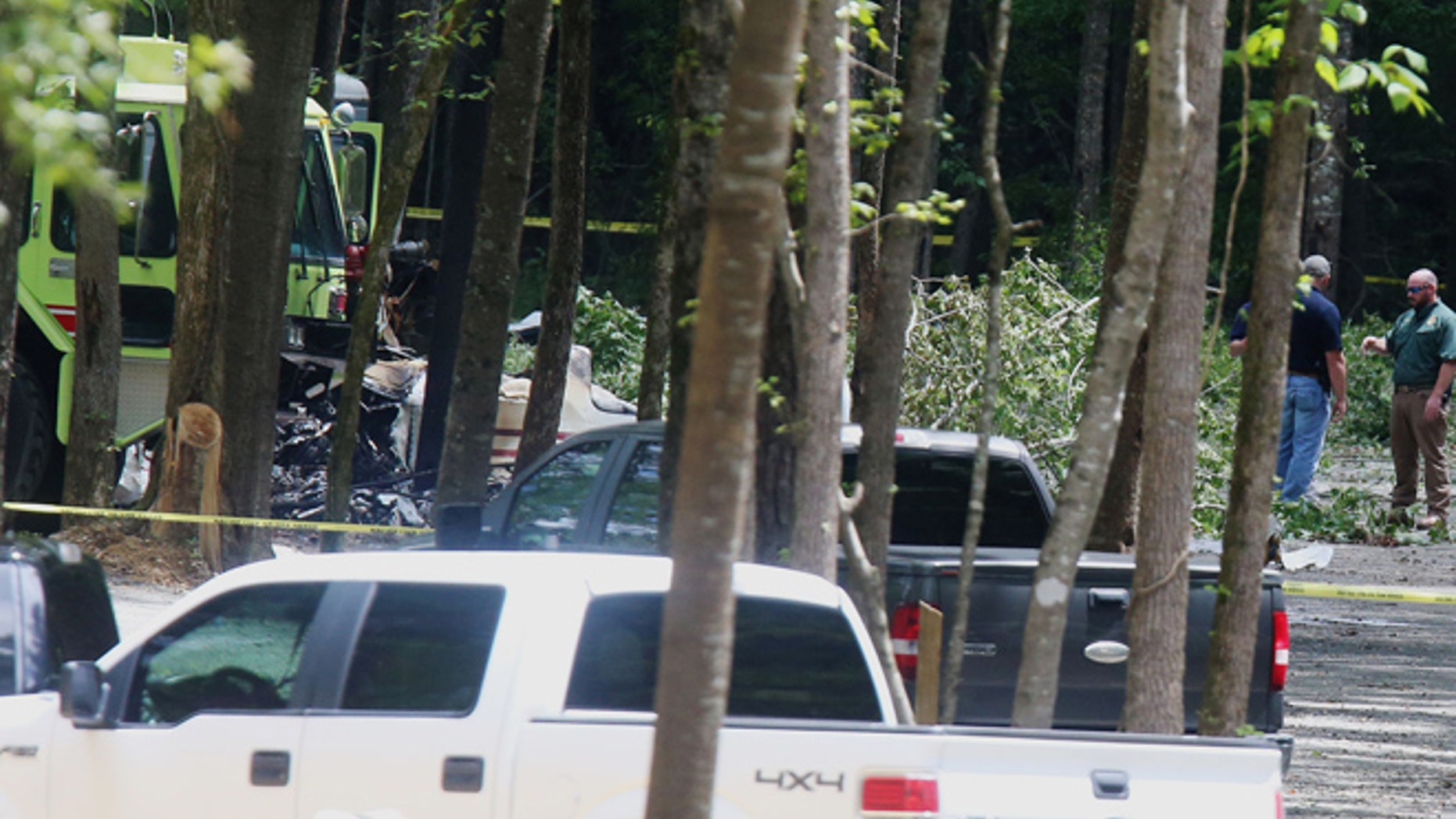 The scene of the crash in Tuscaloosa.