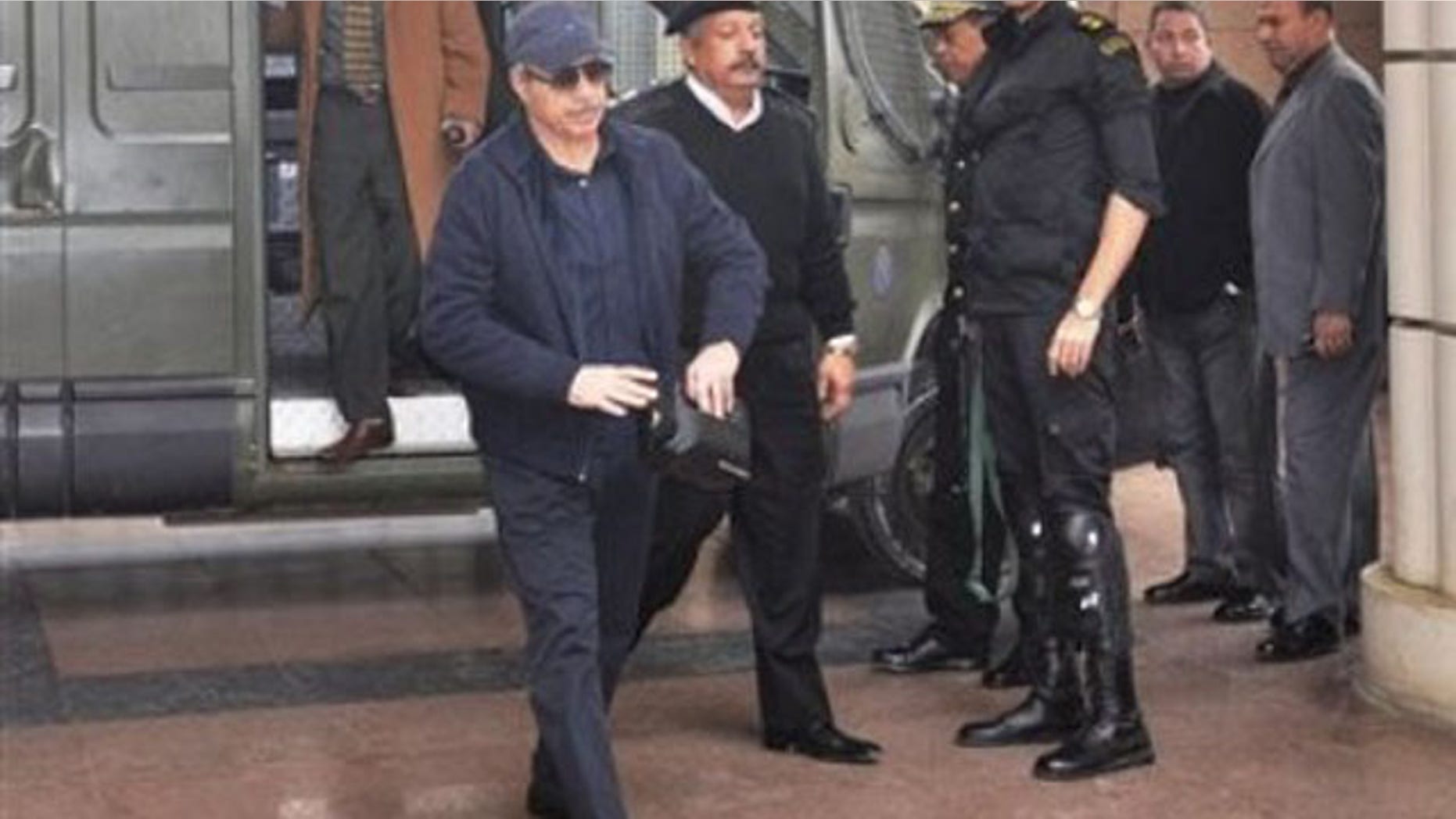 Jan. 5, 2012: Former Egyptian Interior Minister Habib al-Adly arrives at a court house in Cairo, Egypt.
