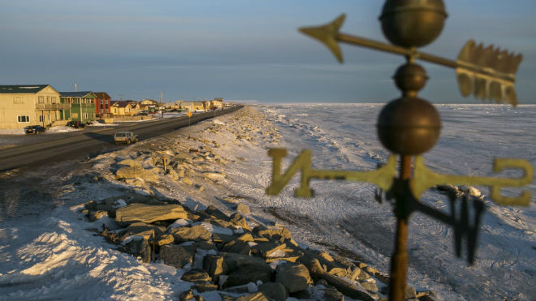 A frozen beach on the Bering Sea coast is seen near the last stretch mushers must pass before the finish line of the Iditarod dog sled race in Nome, Alaska, March 10, 2014. REUTERS/Nathaniel Wilder