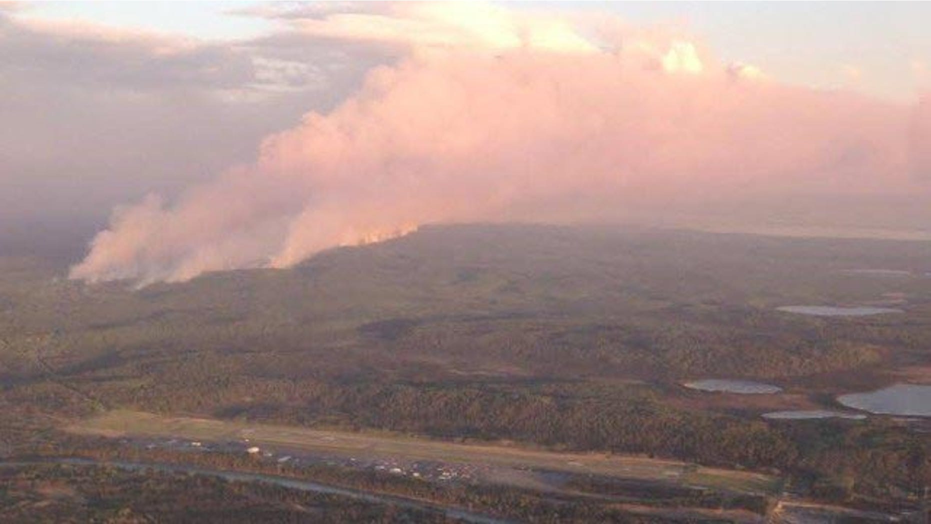 May 25, 2014: Smoke from a wildfire rises over Alaska's Kenai Peninsula (Alaska Division of Forestry)