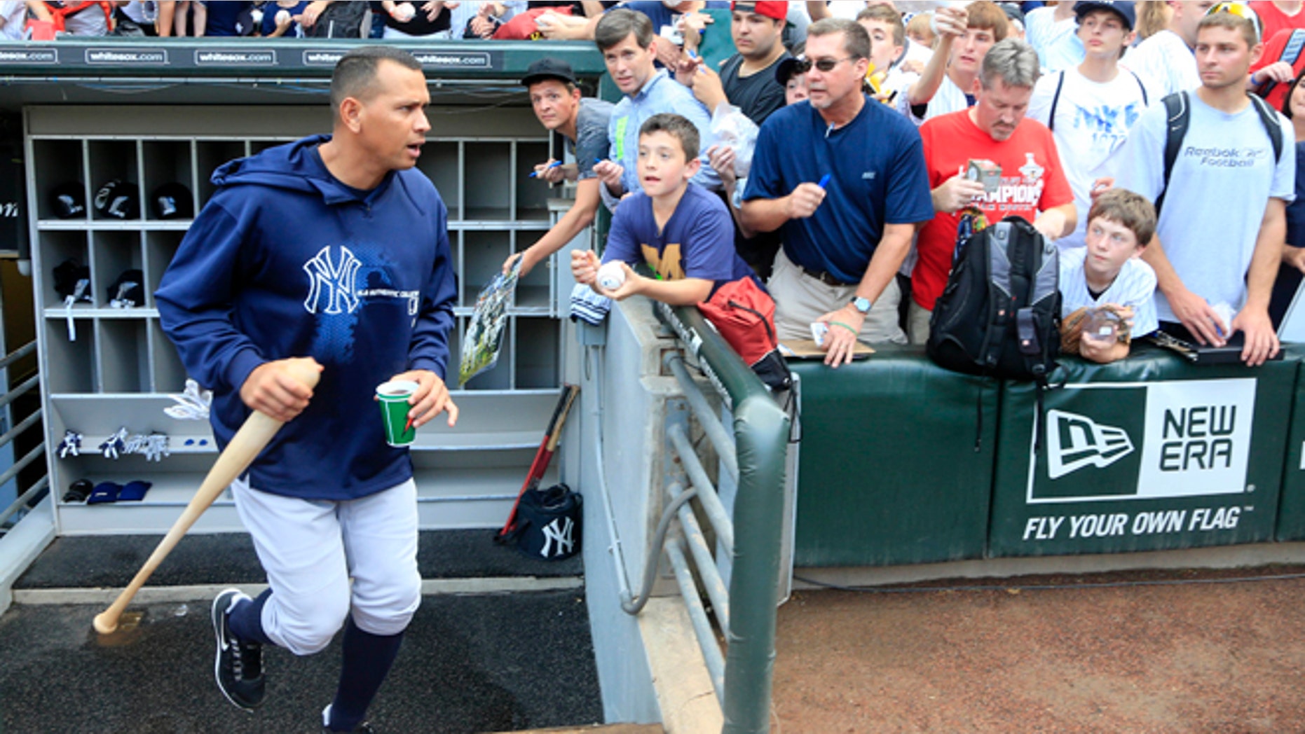 Aug. 7, 2013: New York Yankees' Alex Rodriguez heads to a batting cage before a baseball game against the Chicago White Sox in Chicago.