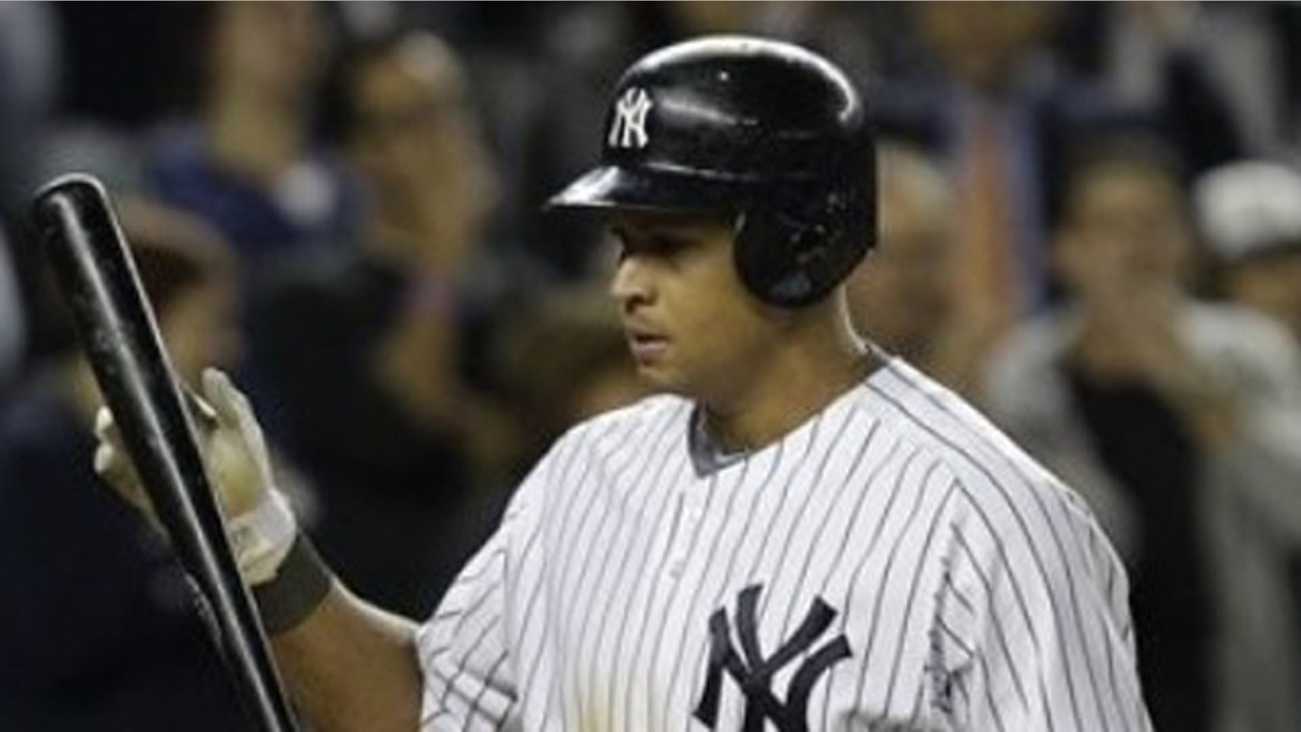 Oct. 6, 2011: New York Yankees' Alex Rodriguez reacts after striking out against the Detroit Tigers in the seventh inning in Game 5 of baseball's American League division series