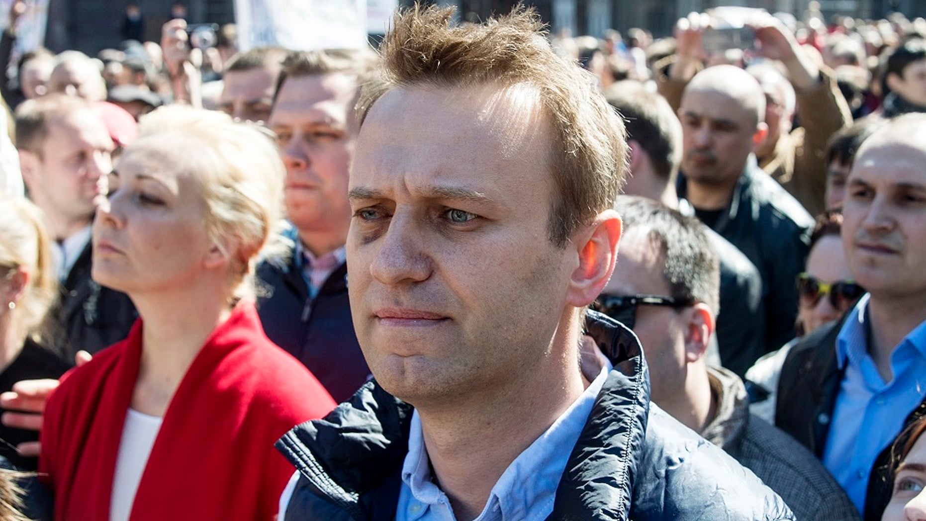 Russian opposition leader Alexei Navalny was arrested on Monday, June, 12, 2017, while on his way to the main demonstration in Moscow.