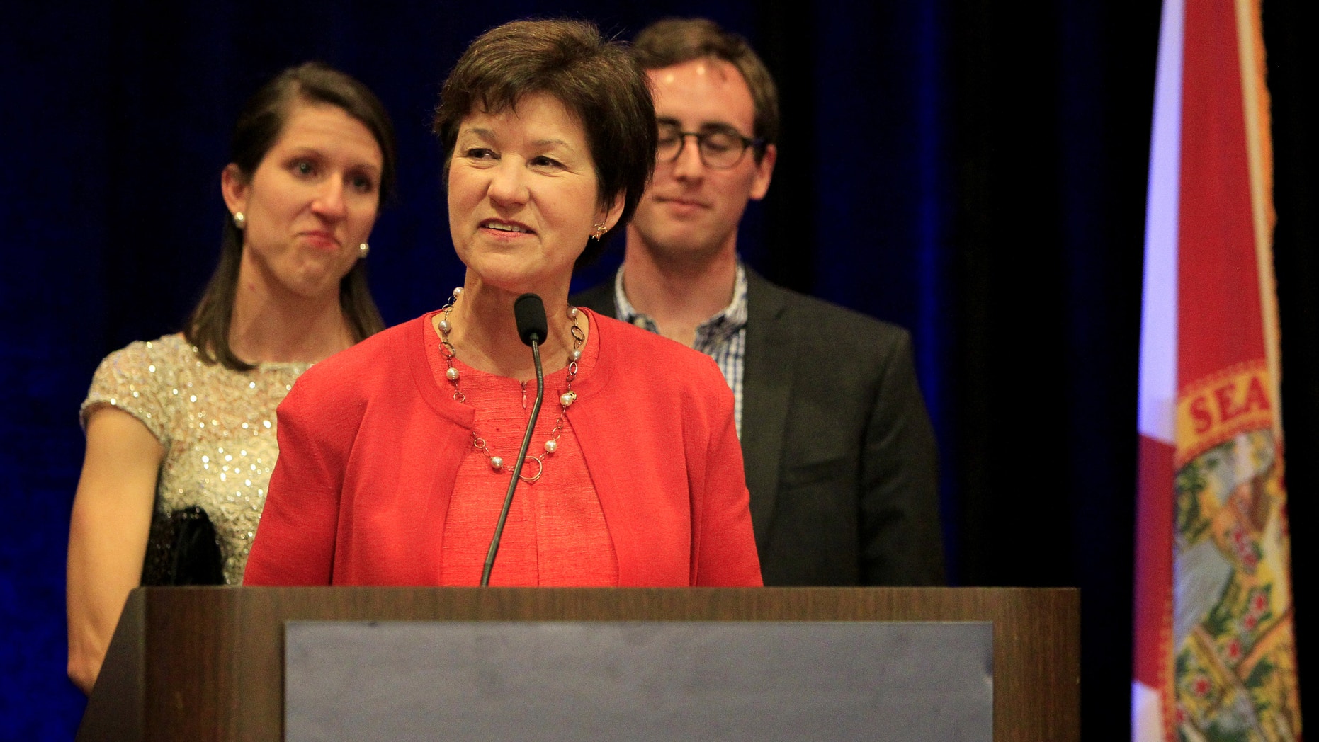 March 11, 201: Alex Sink delivers her concession speech, after being defeated by David Jolly for Florida's 13th Congressional District, at her watch party at the Hilton Carillon in St. Petersburg.