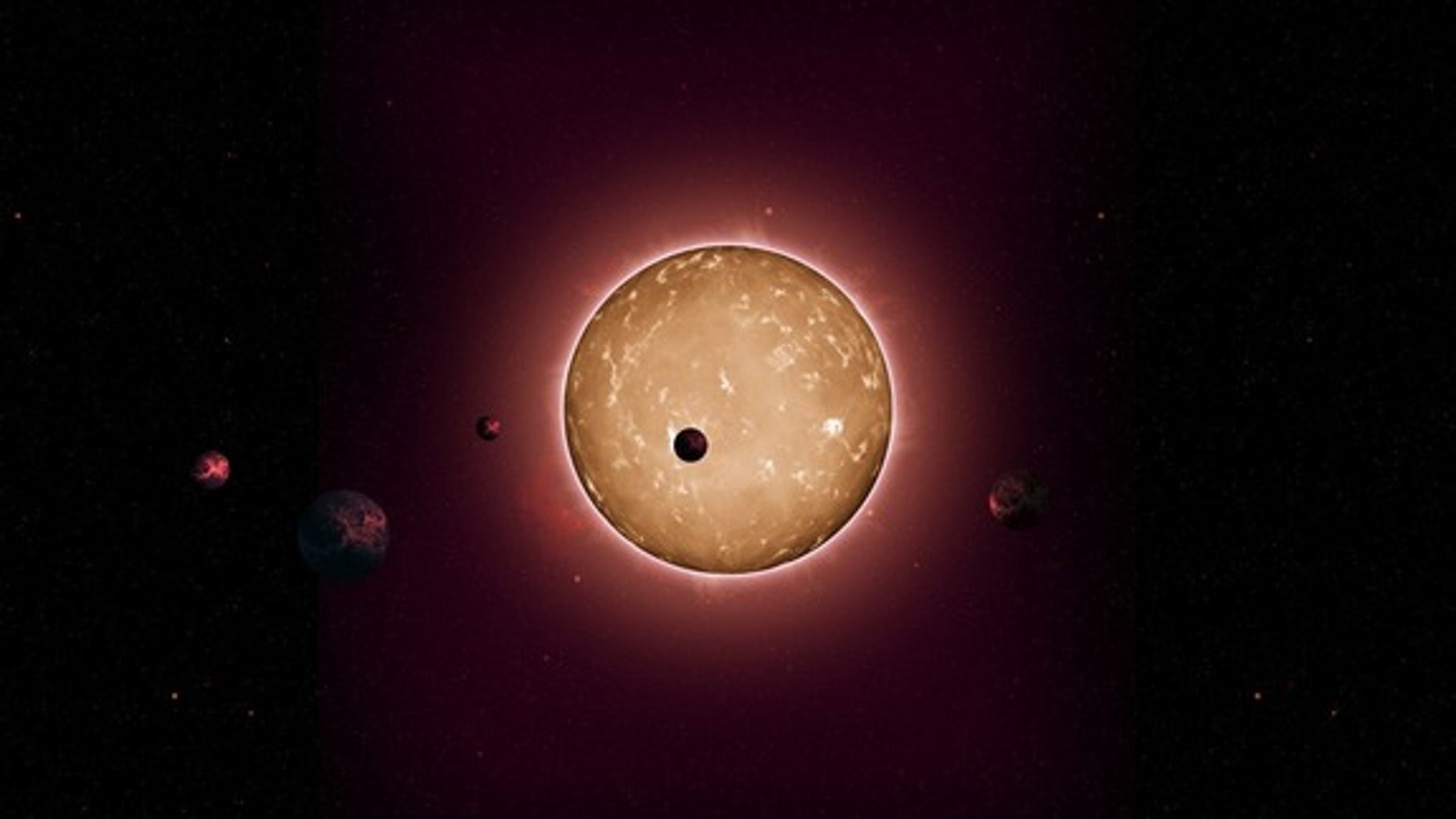Artist's concept of the 11.2-billion-year-old star Kepler-444, which hosts five known rocky planets.