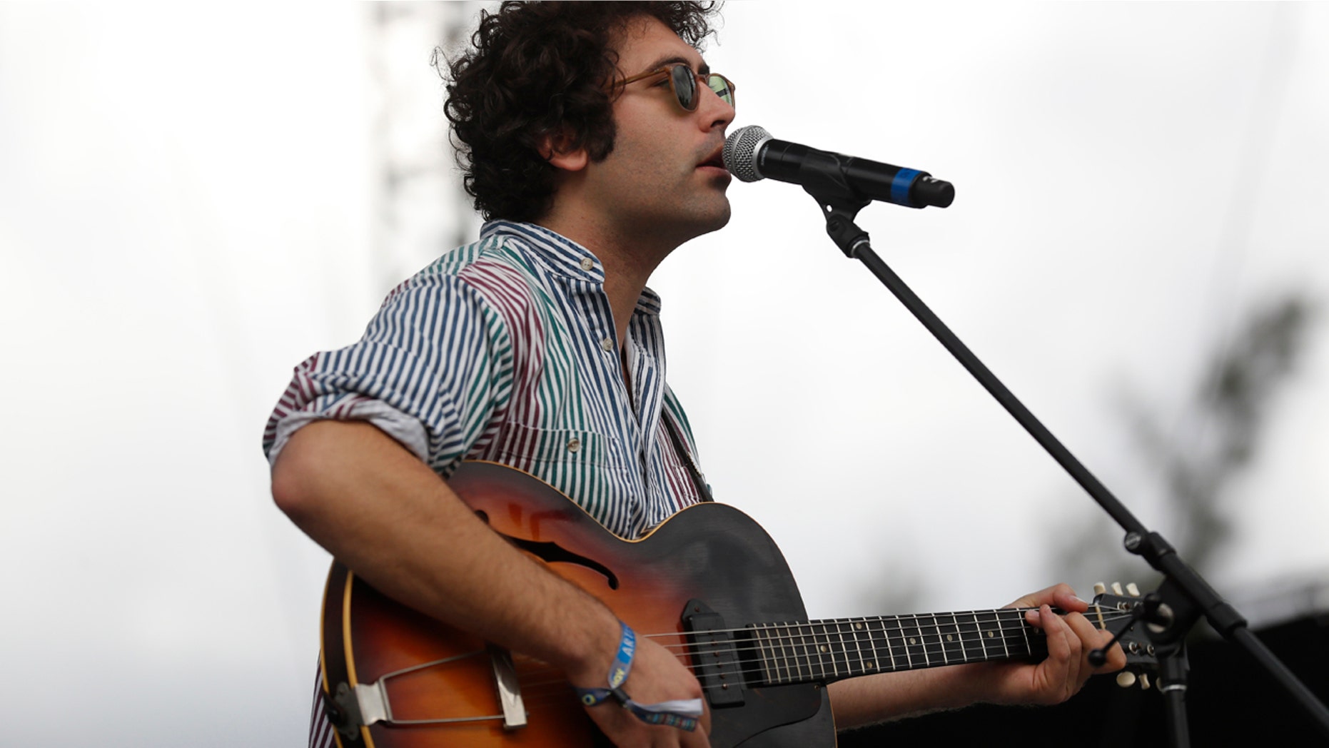 Miles Michaud, lead singer of the California band Allah-Las, performs during the second and last day of the Corona Capital Music Festival in Mexico City in November 2016.
