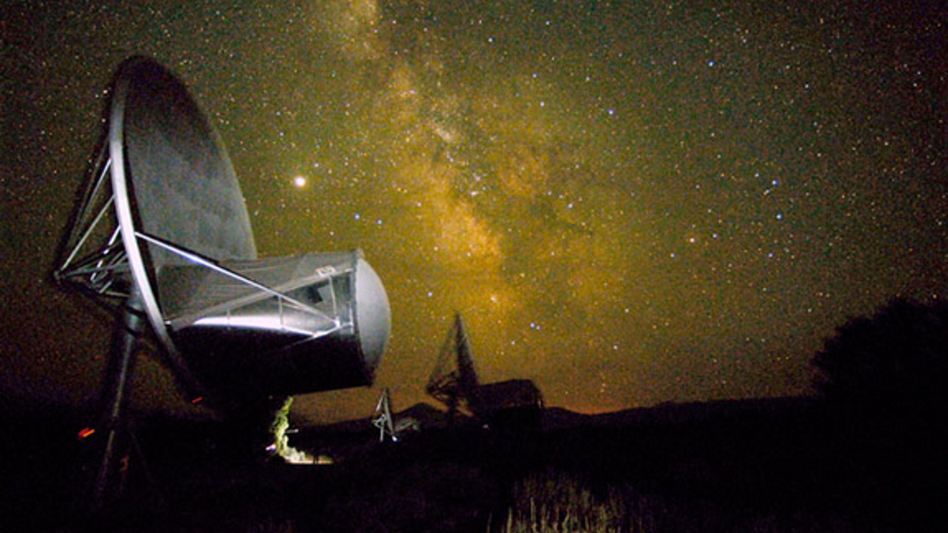 Antennas of the Allen Telescope Array have been used to study signals from remote galaxies, supernova remnants, extrasolar planetary systems, and the interstellar medium. Each antenna is about 20 feet wide. A new contracted job is to assist the