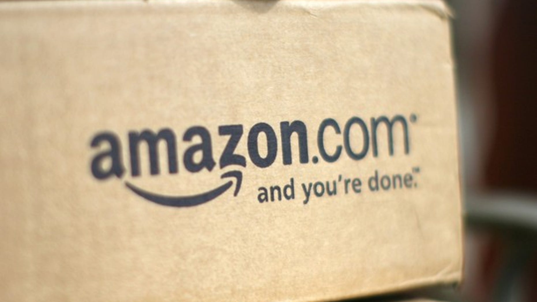 A box from Amazon.com is pictured on the porch of a house in Golden, Colorado in this July 23, 2008 file photograph.