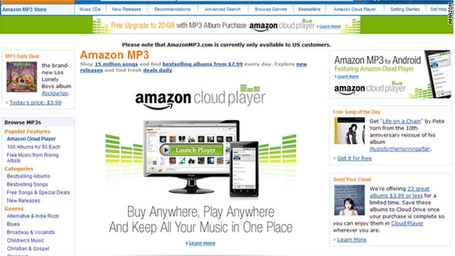 Amazon recently unveiled a new 'cloud' streaming and storage service, powered by the company's EC2 web hosting service.