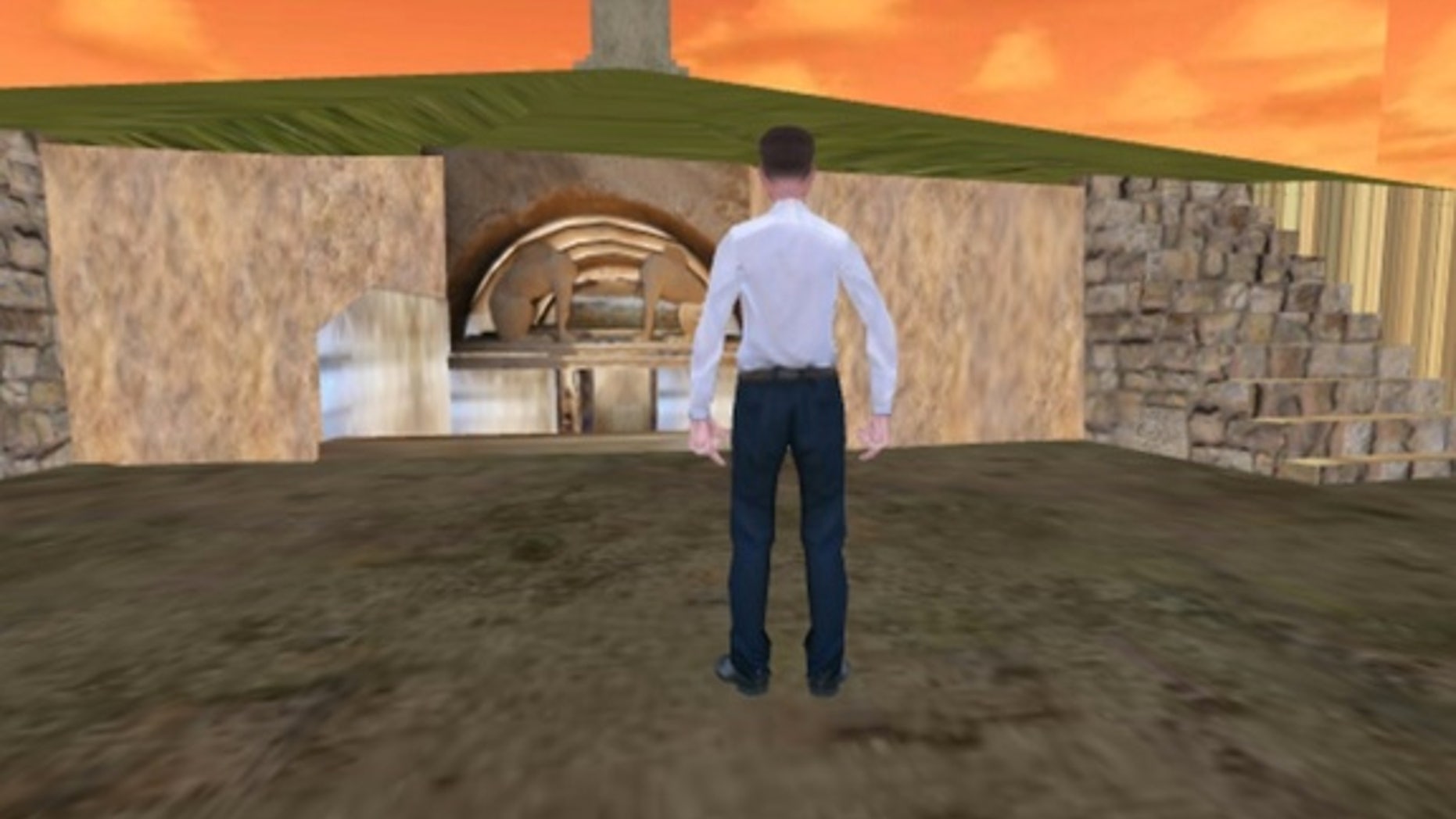 Taking some aesthetic cues from a mid-1990s video game, an interactive reconstruction on amfipoli-news.com lets users move through the tomb with an avatar.
