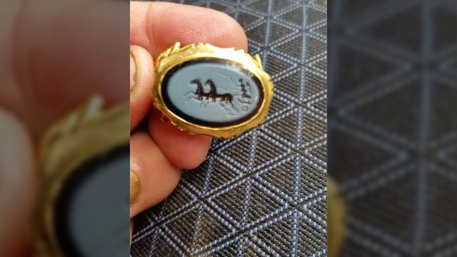 This golden bling dates back to Roman times. Credit: Courtesy of Jason Massey
