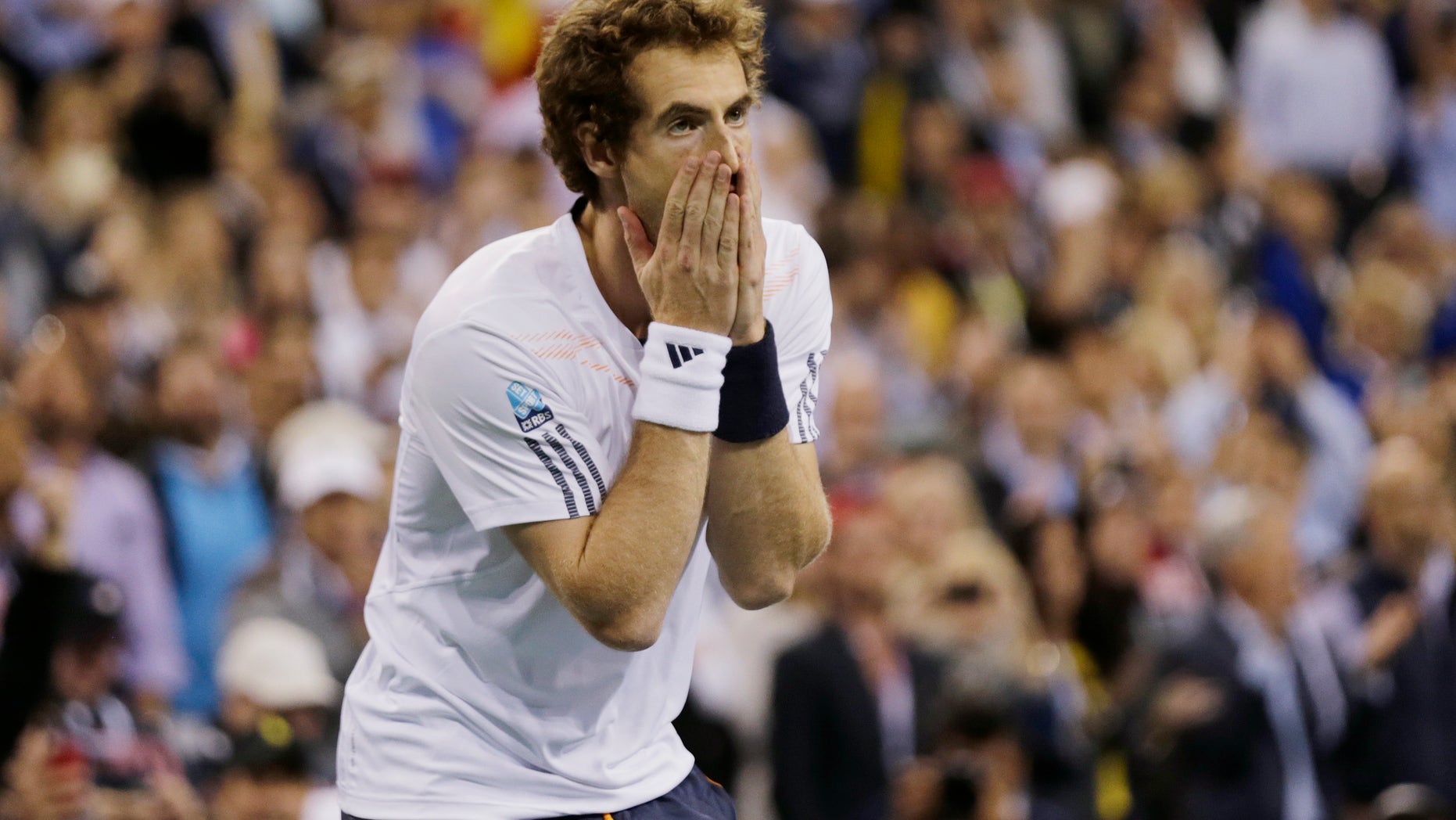Sept. 10, 2012: Britain's Andy Murray reacts after beating Serbia's Novak Djokovic in the championship match at the 2012 US Open tennis tournament, in New York.