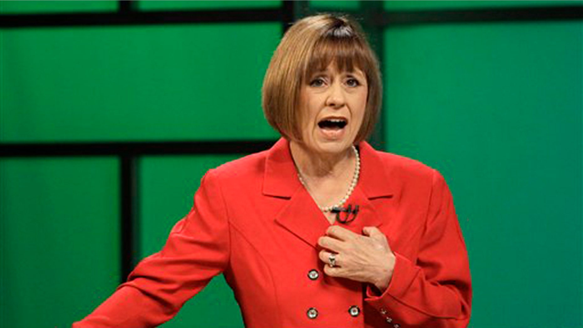 Republican Senate candidate Sharron Angle speaks at a debate with Senate Majority Leader Harry Reid Oct. 14 in Las Vegas. (AP Photo)