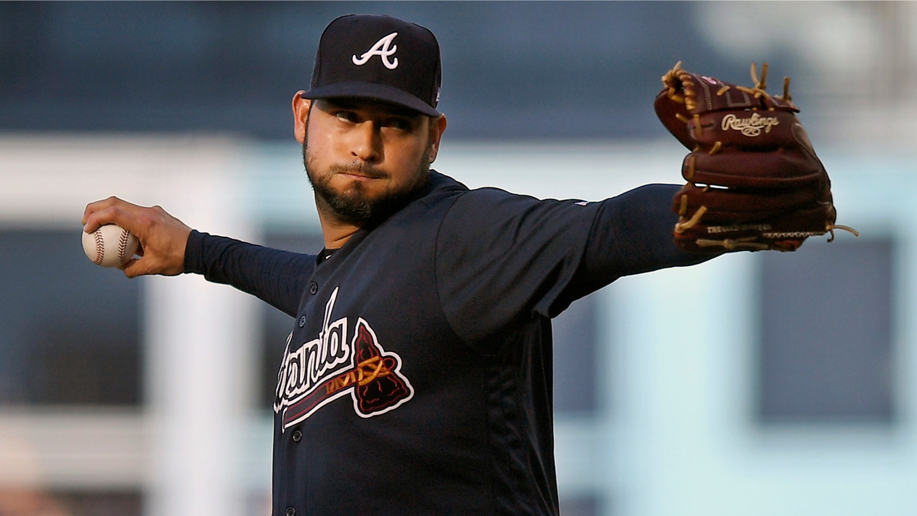 Anibal Sanchez delivers a pitch at Dodger Stadium Saturday night.