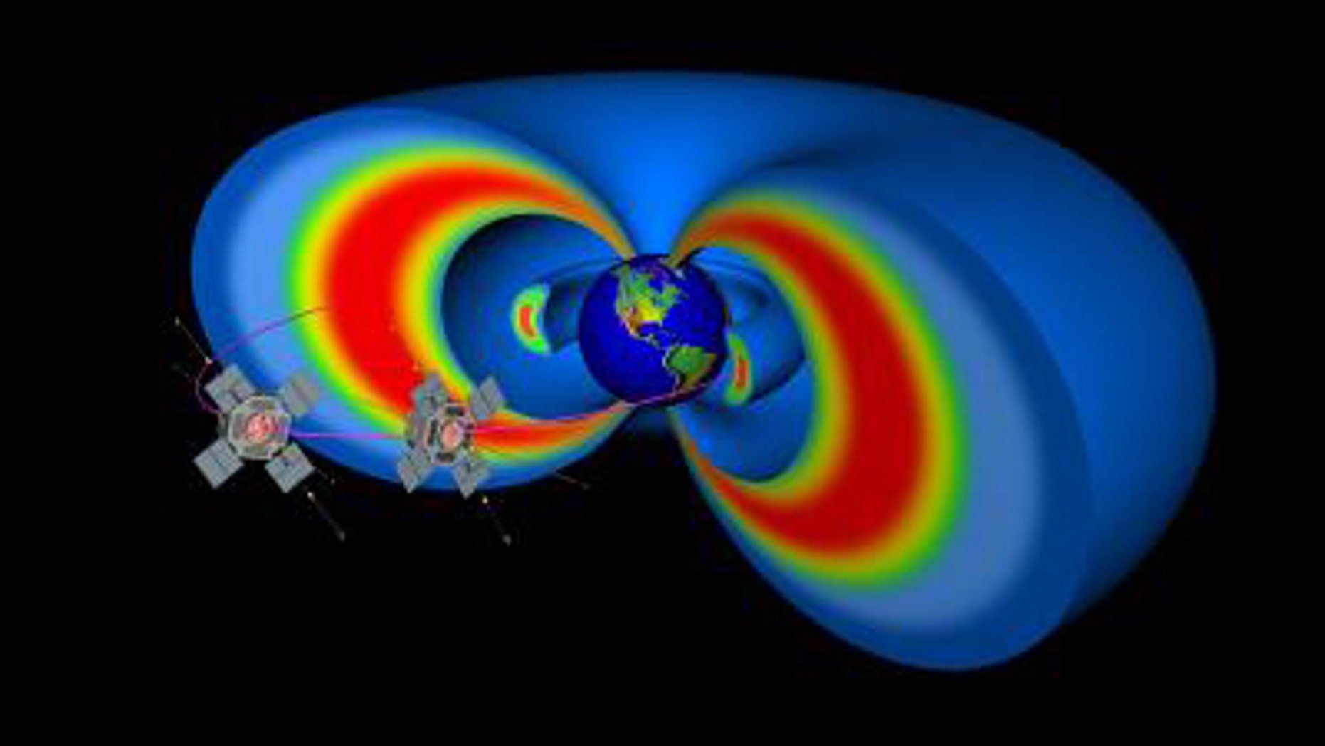 The two RBSP spacecraft will help study the Van Allen Radiation belts that surround Earth.