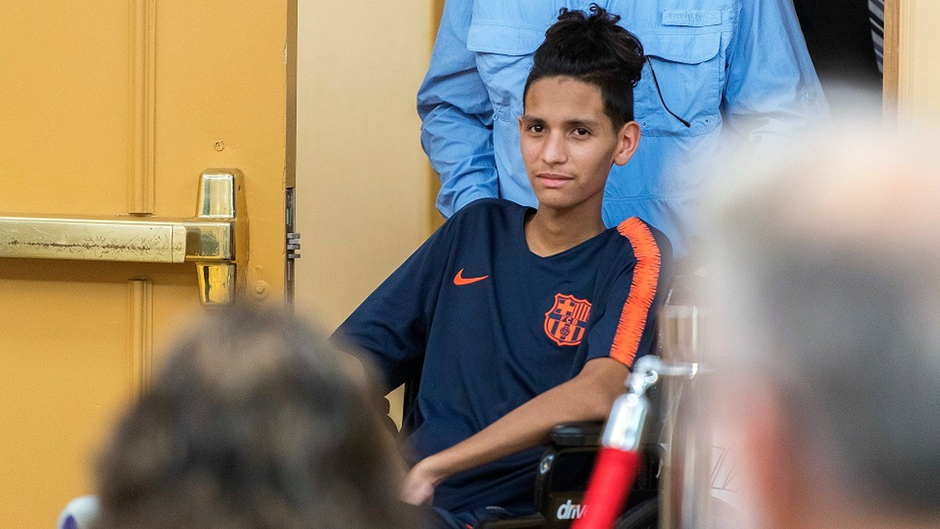 Anthony Borges, a student who was hailed a hero for shielding his classmates during the school shooting in February, criticized the school superintendent and county sheriff for failing victims of the attack.