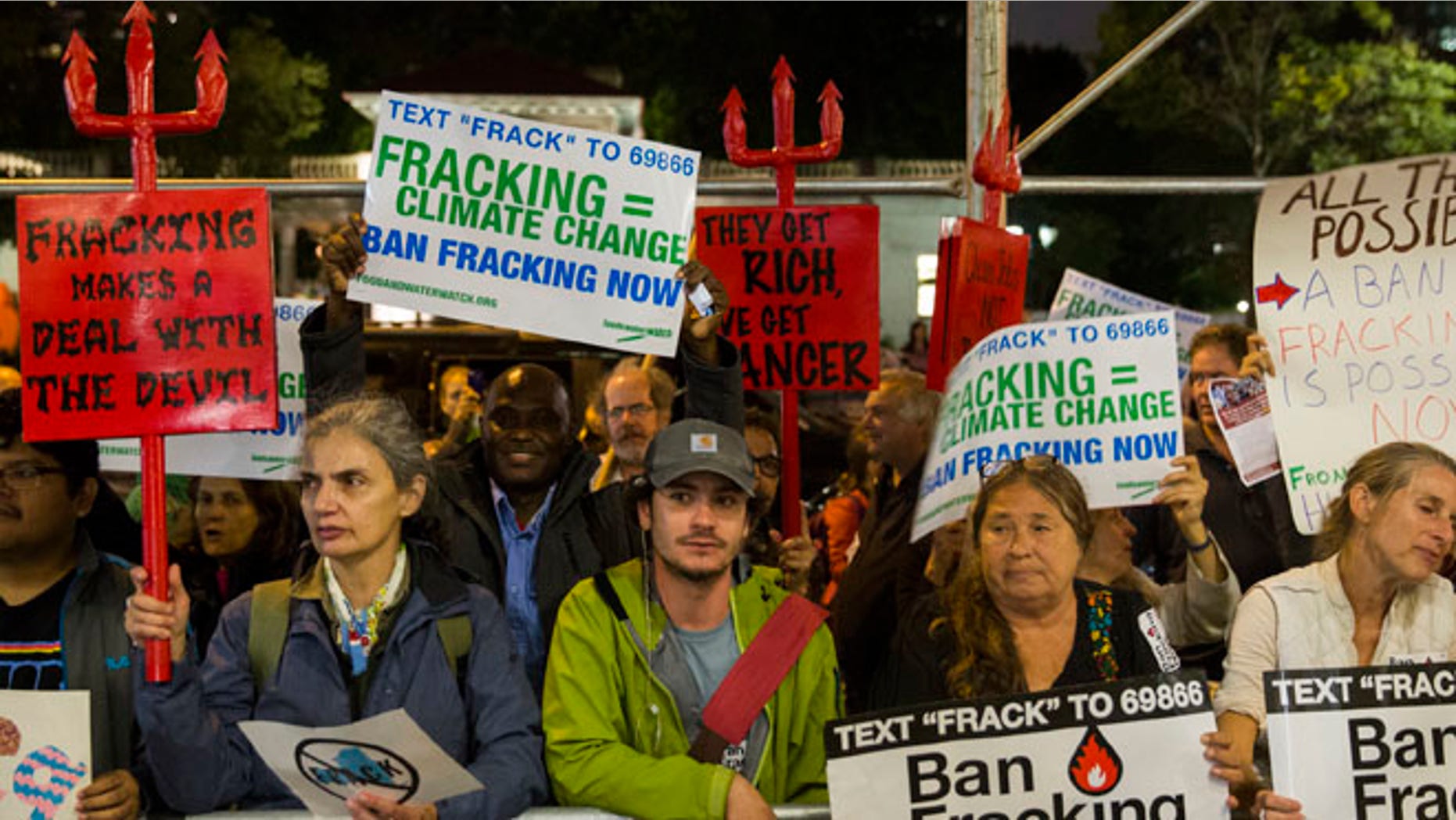 Oct. 14, 2014: Protesters demonstrate against fracking in New York.