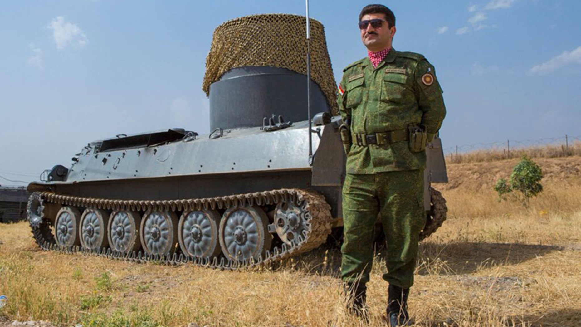 Barzani had this seized tank converted into an anti-mine vehicle. (Gavin John)
