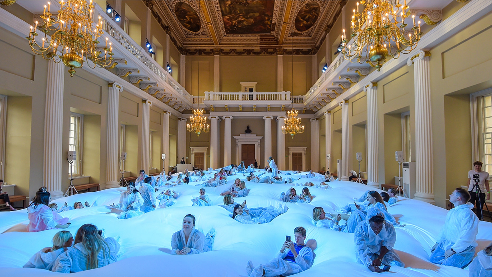 Designer Anya Hindmarch intended the installation as a space for people to relax.