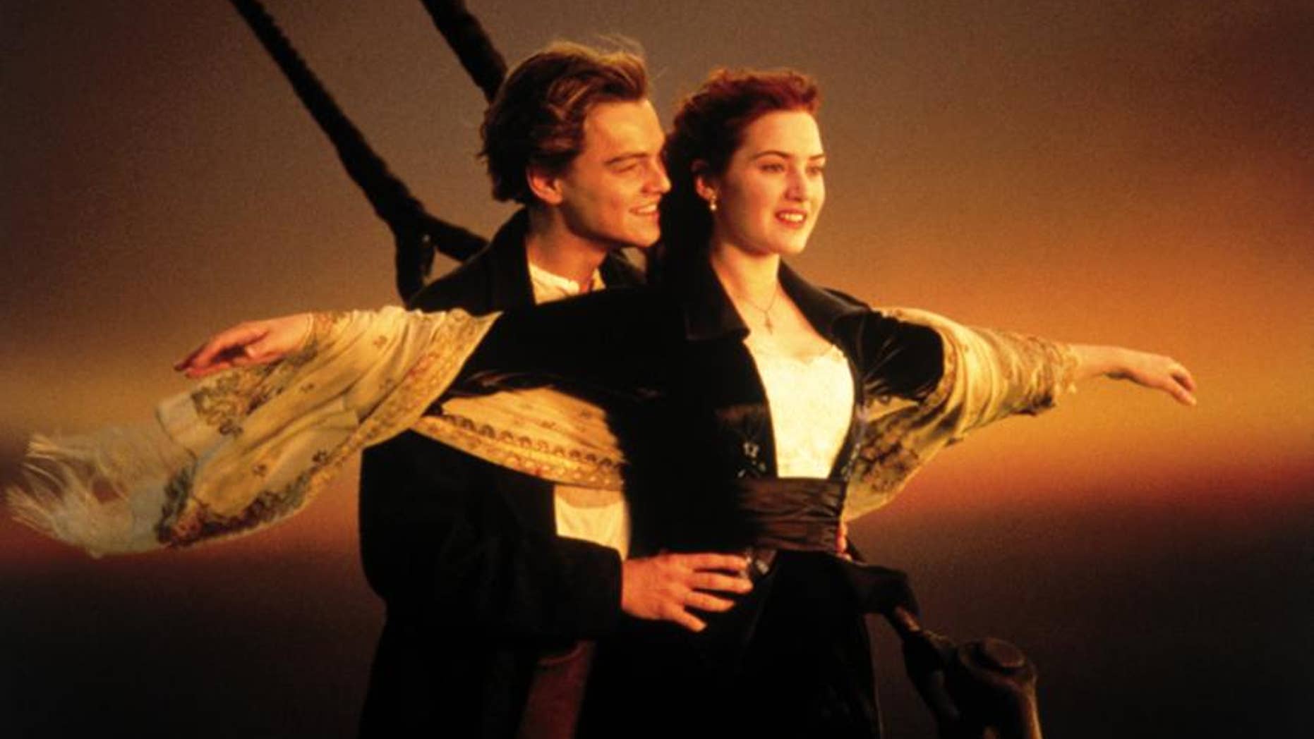 Jack Dawson (Leonardo DiCaprio) holds Rose DeWitt Bukater (Kate Winslet) in a famous scene from "Titanic." (They should have never let each other go!)