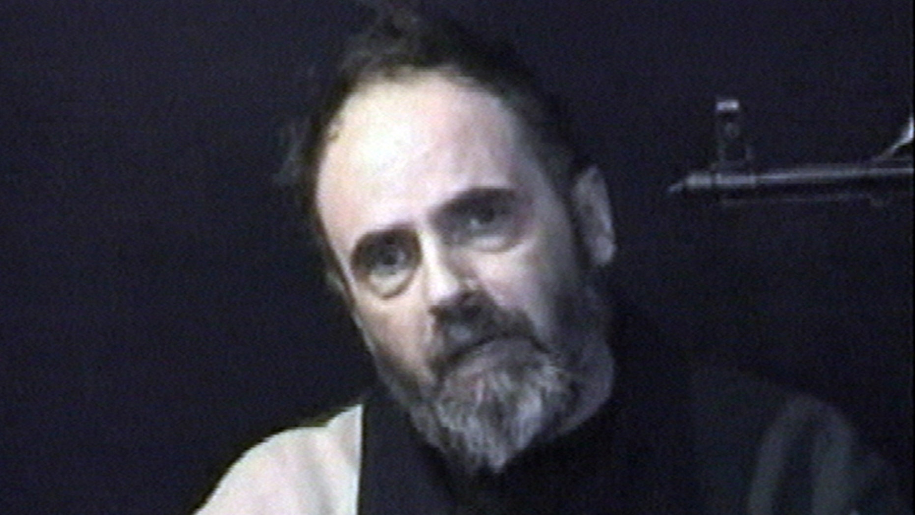Roy Hallums in a video pleading for his release. The video was released in 2005.