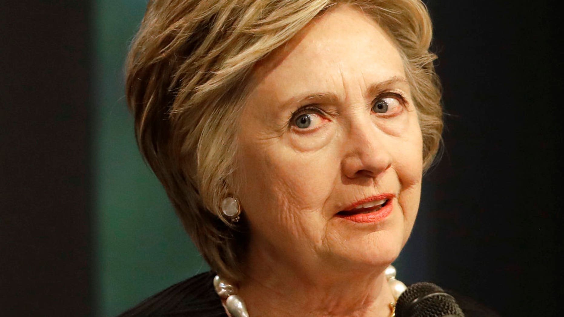 Former Secretary of State Hillary Clinton speaks at a fundraiser for the Elijah Cummings Youth Program in Israel in Baltimore, Monday, June 5, 2017. (AP Photo/Patrick Semansky)
