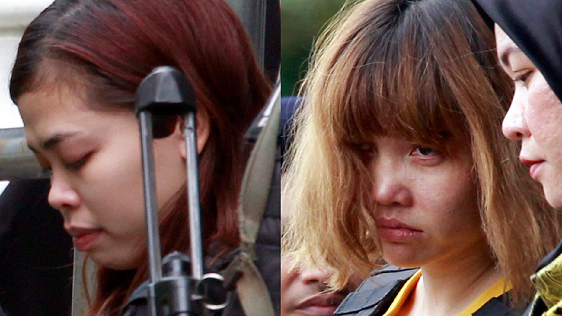 Indonesian suspect Siti Aisyah, left, and Vietnamese suspect Doan Thi Huong, are accused of killing Kim Jong Nam.