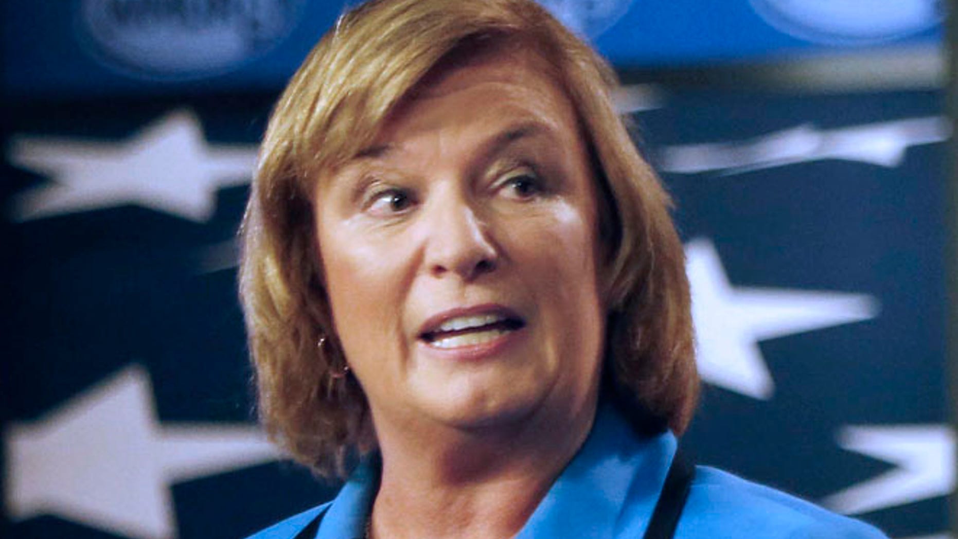 FILE - In this Oct. 27, 2014 file photo, U.S. Rep. Carol Shea-Porter D-N.H., speaks during a debate with her opponent, former Republican U.S. Rep. Frank Guinta, in Manchester, N.H. Shea-Porter, the first woman from New Hampshire elected to Congress, said Friday, Oct. 6, 2017, she's retiring at the end of her term. (AP Photo/Jim Cole, File)