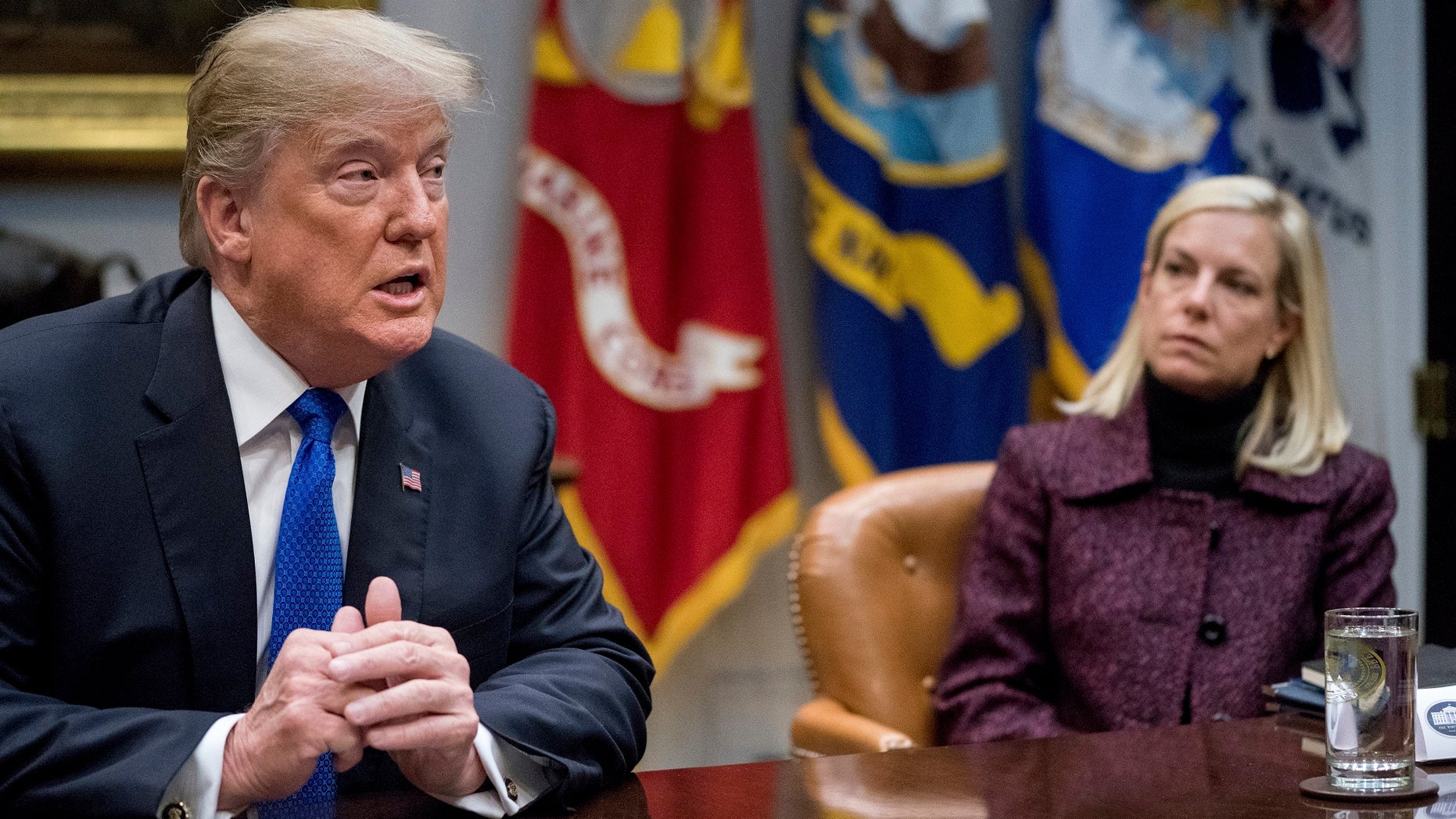 President Trump (left) and Homeland Security Kirstjen Nielsen (right) faced a deadline on whether to extend special protections for certain Salvadoran immigrants. DHS confirmed that it is ending Temporary Protected Status for immigrants from El Salvador, forcing nearly 200,000 to leave the country or face deportation.