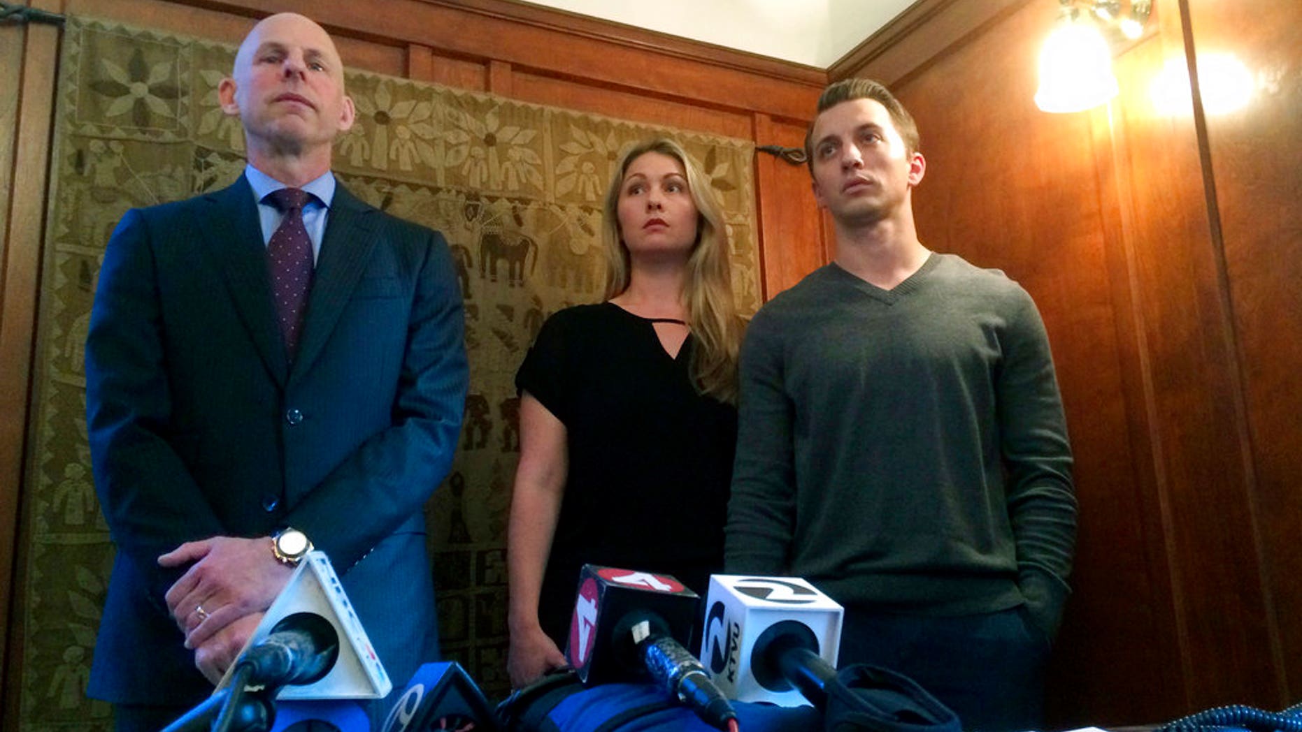 Denise Huskins and her boyfriend Aaron Quinn, right, who were wrongly accused of fabricating Huskins' kidnapping from their home, have reached a $2.5 million settlement with the city of Vallejo and its police department.