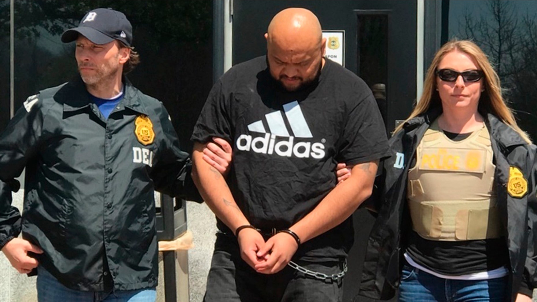 Miguel Angel Corea Diaz, center, the alleged East Coast leader of MS-13, will face murder conspiracy and drug-trafficking charges in New York.