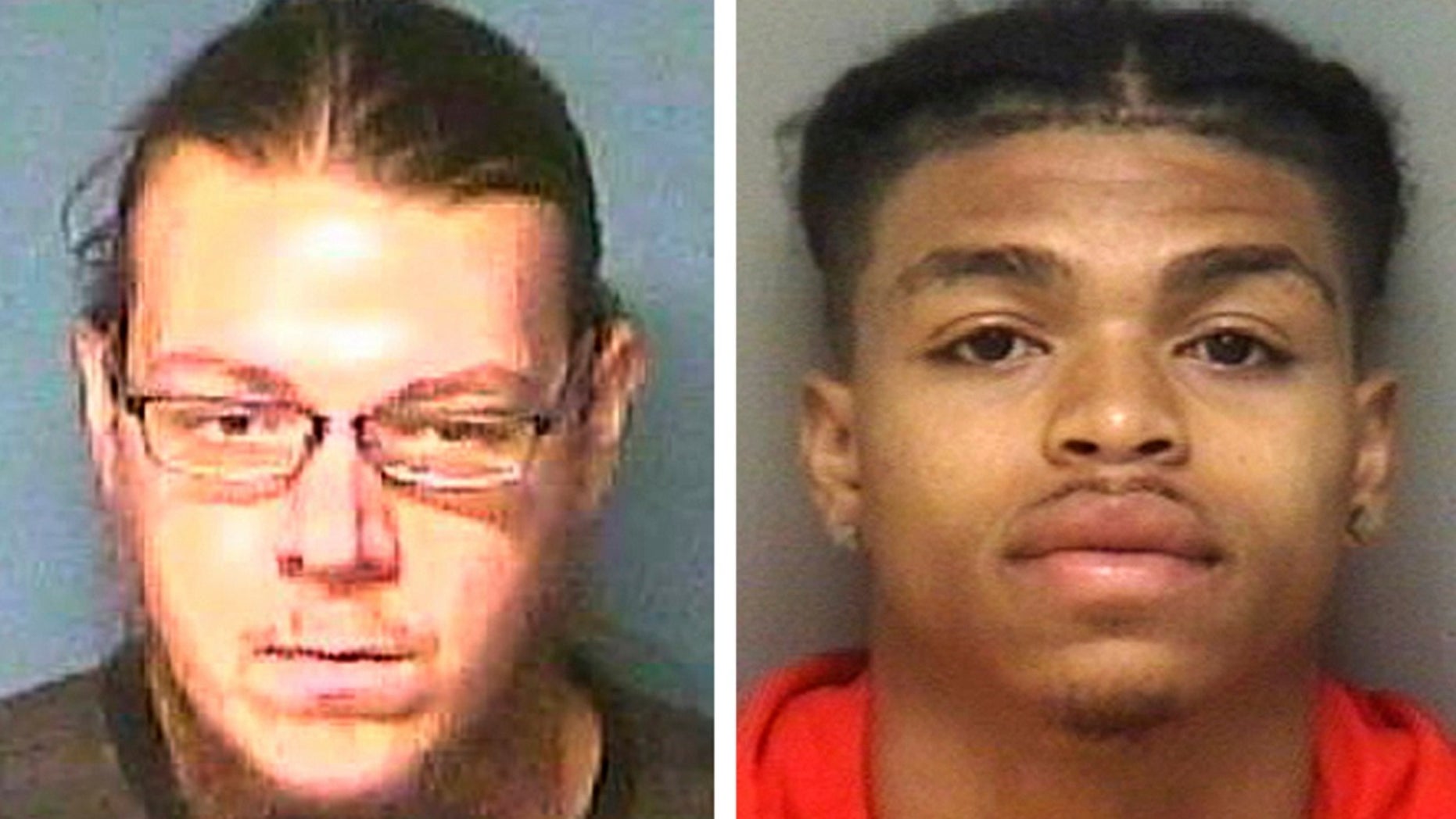 Jacob Scott Goodwin, left, was found guilty Tuesday, May 1, 2018, for malicious wounding in the beating of DeAndre Harris, right, during a white nationalist rally in Charlottesville, Va., last August.