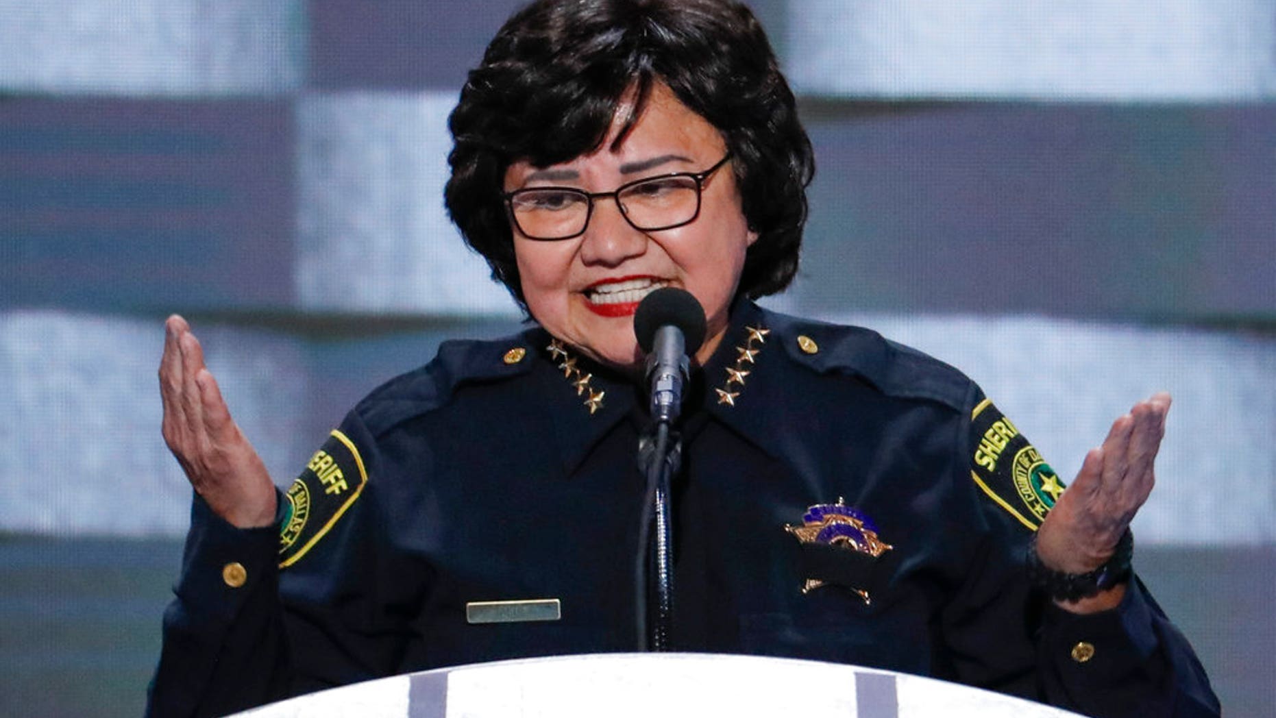 In this July 28, 2016, file photo, Dallas Sheriff Lupe Valdez speaks during the final day of the Democratic National Convention in Philadelphia. Texas' primary runoff will test whether the national Democratic Party's establishment can overcome an insurgent wing more openly hostile to President Donald Trump.