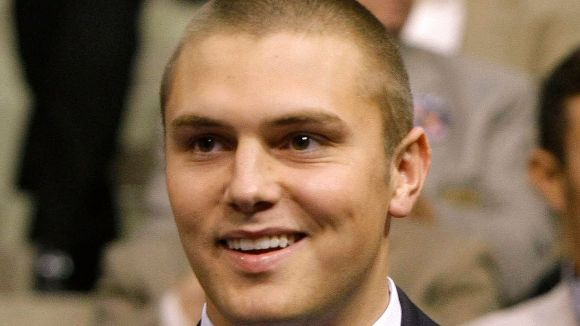 Track Palin, a son of Sarah Palin, is shown during the Republican National Convention in St. Paul, Minn., Sept. 3, 2008.
