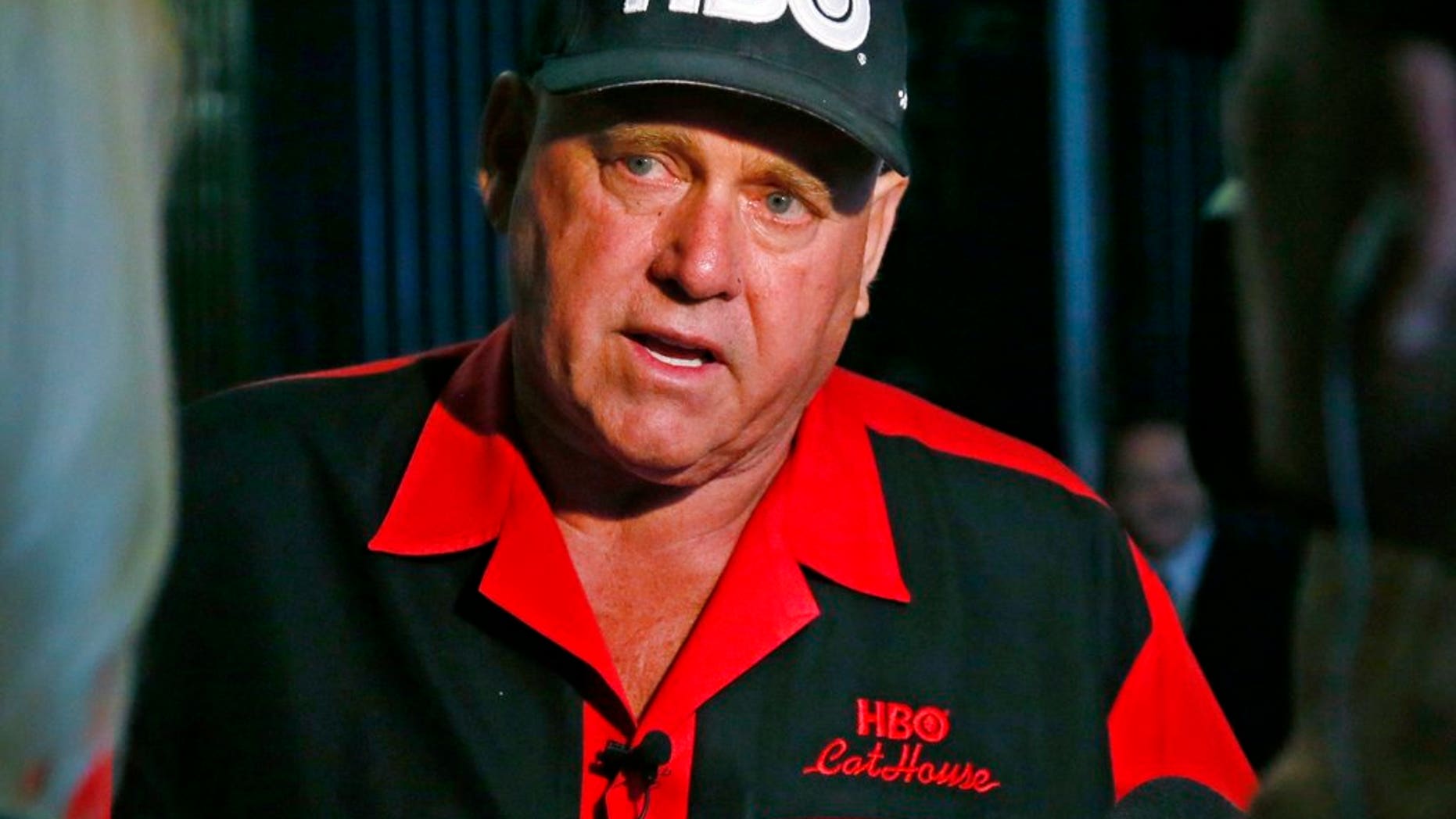 In this June 13, 2016 photo, Dennis Hof, owner of the Moonlite BunnyRanch, a legal brothel near Carson City, Nevada, is pictured during an interview in Oklahoma City.