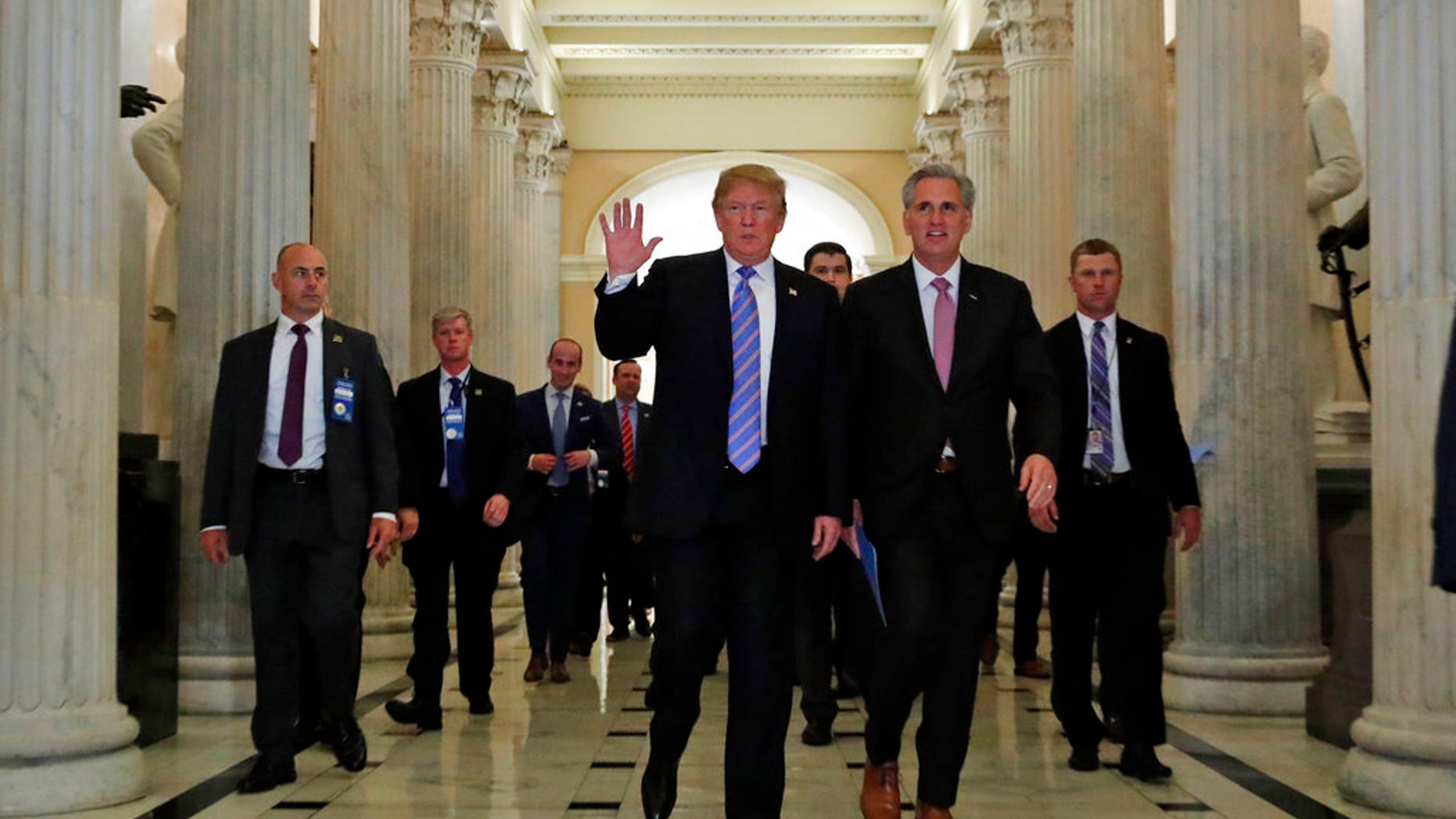 resident Trump and House Majority Leader Kevin McCarthy of California at the Capitol on Wednesday.