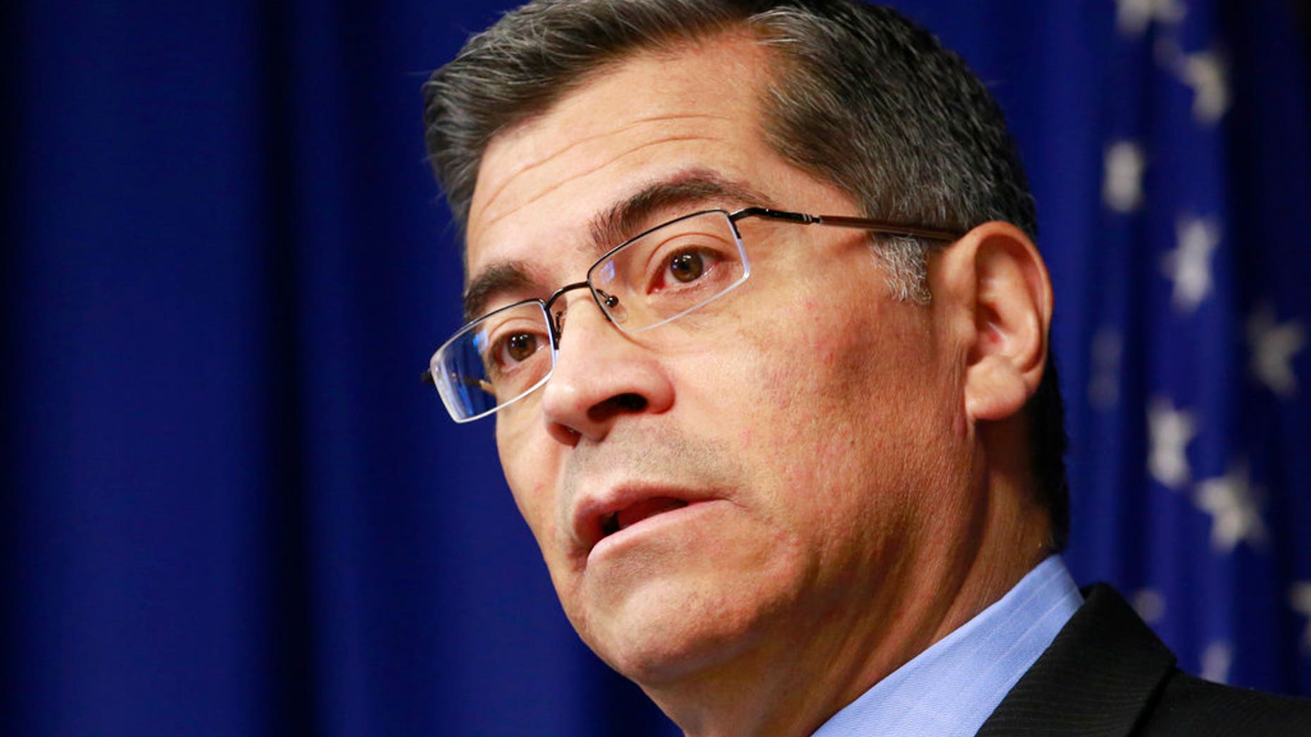 Gun owners' rights organizations in California filed a lawsuit Wednesday, July 11, 2018, against Calif. Attorney General Xavier Becerra, pictured, and his Department of Justice alleging that the system for registering so-called bullet button assault weapons was unavailable for most of the week before the July 1 deadline.
