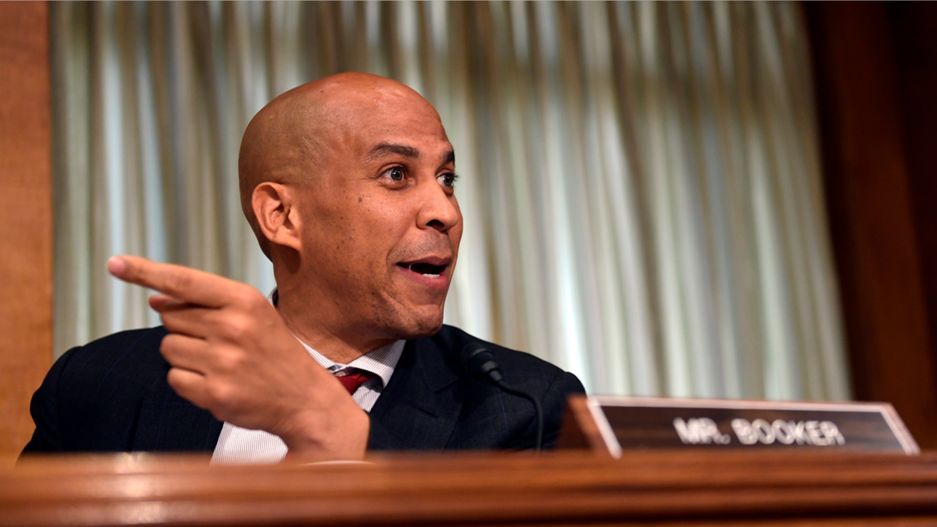 U.S. Sen. Cory Booker, D-N.J., participates in a Senate Foreign Relations Committee hearing on Capitol Hill in Washington, July 25, 2018.