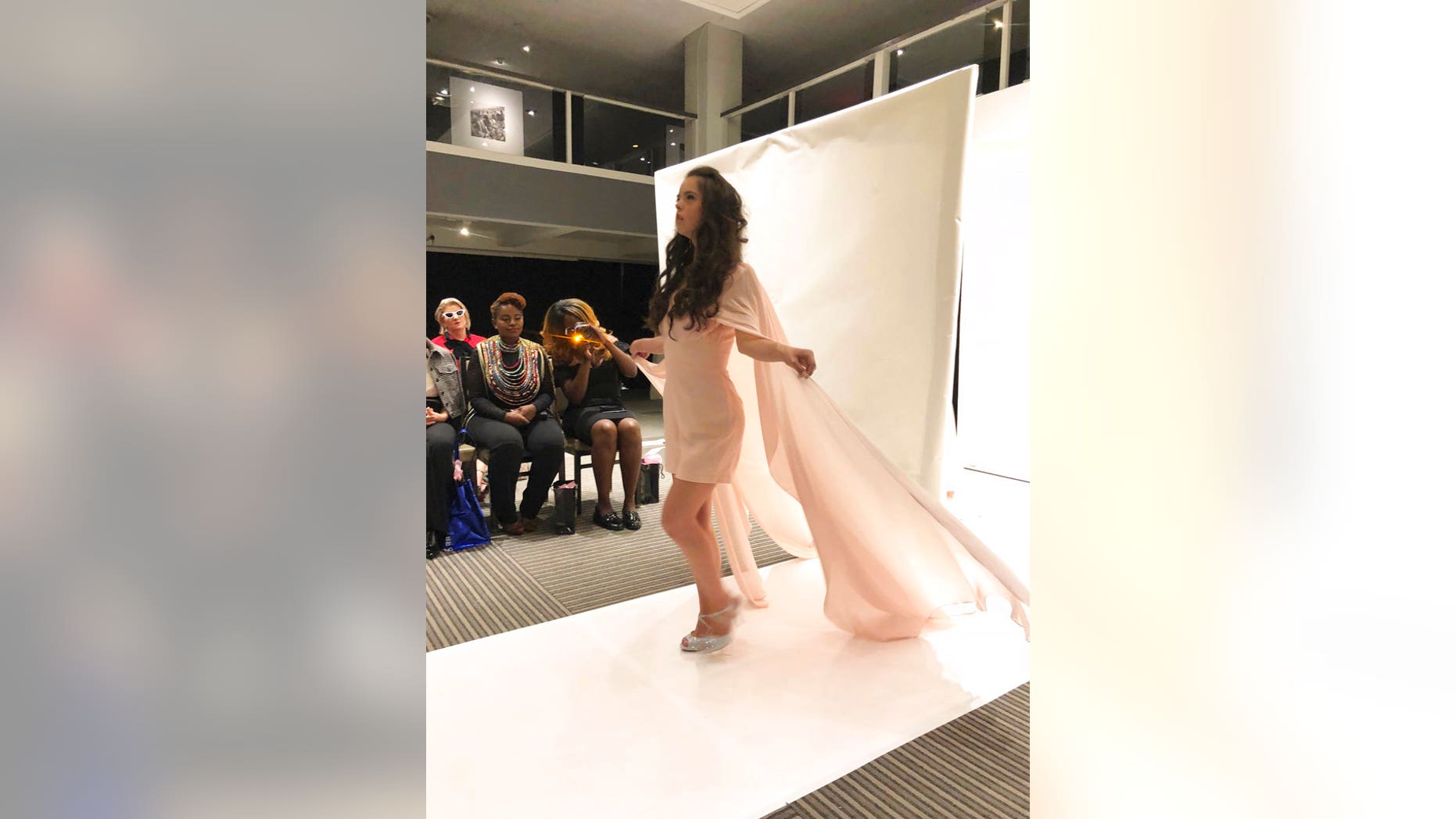 Marian Avila, 21, wears an outfit from the Talisha White 2019 spring collection on the runway during Fashion Week, Saturday in New York.