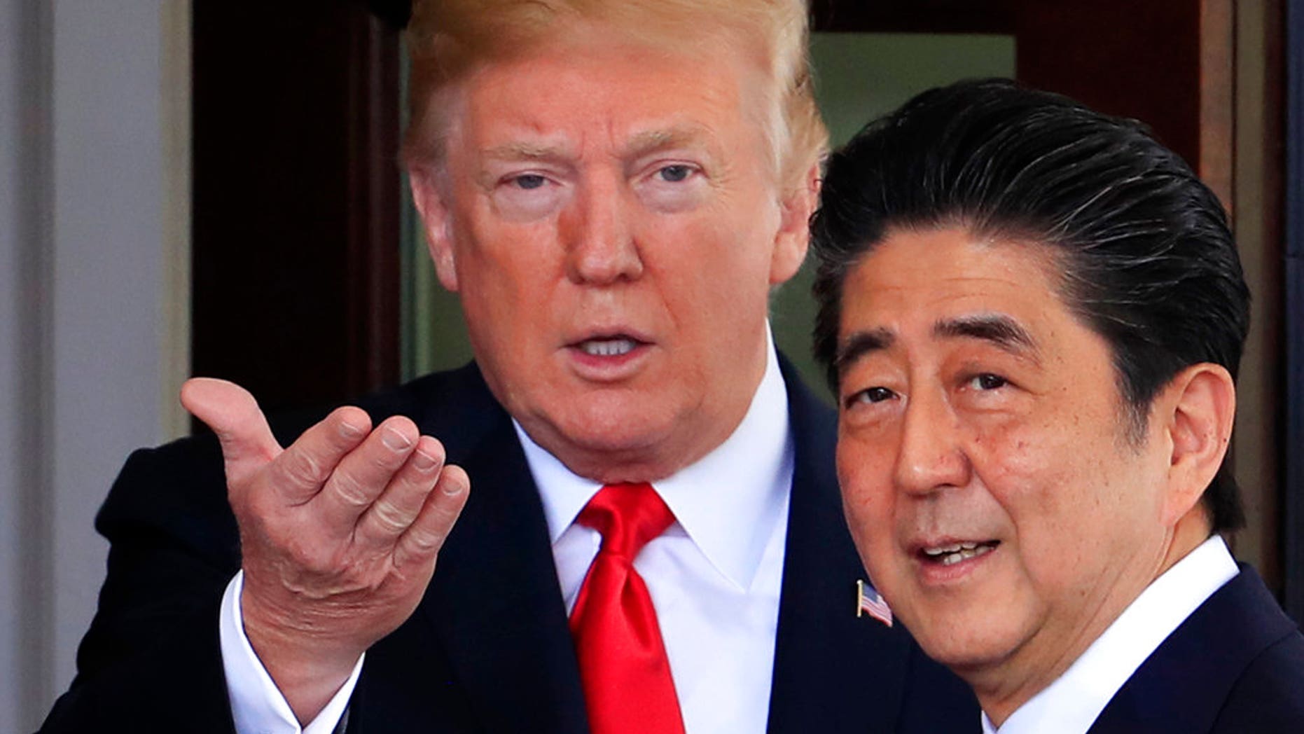 President Trump welcomes Japanese Prime Minister Shinzo Abe to the White House in Washington, June 7, 2018.
