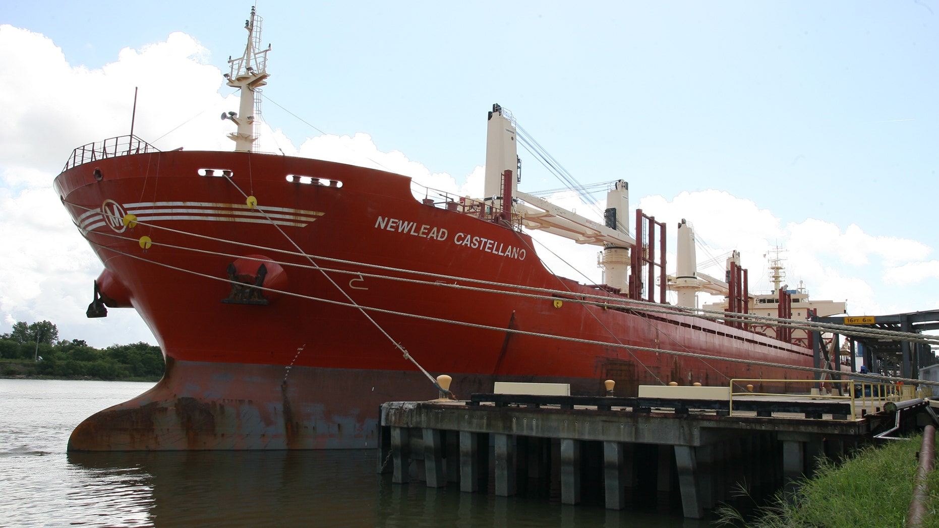 The Newlead Castellano during a brief docking in Savannah, Ga for refueling and supplies Tuesday.
