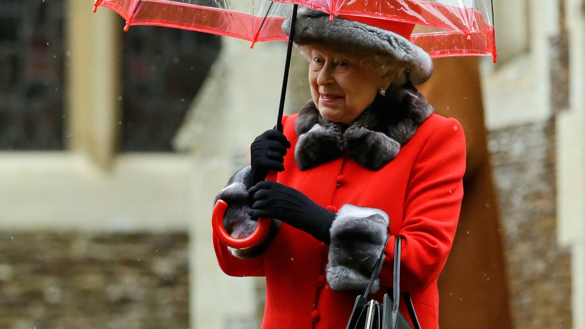 Britain's Queen Elizabeth II leaving the royal family's traditional Christmas Day church service.