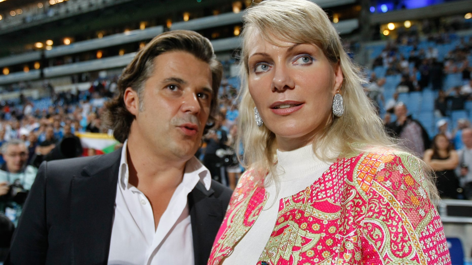 Margarita Louis-Dreyfus, right, with Olympique Marseille President Vincent Labrune in 2012.