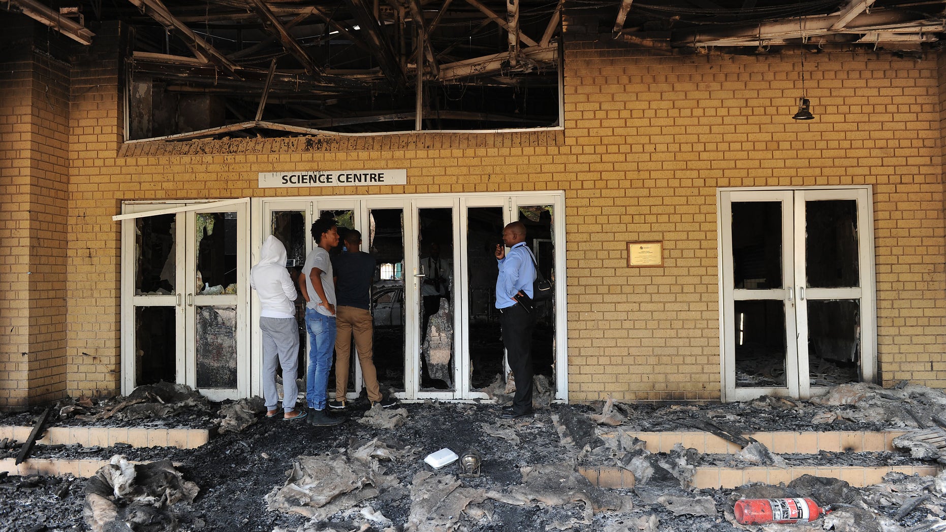 The remains of the Science Center at South Africa's North-West University.
