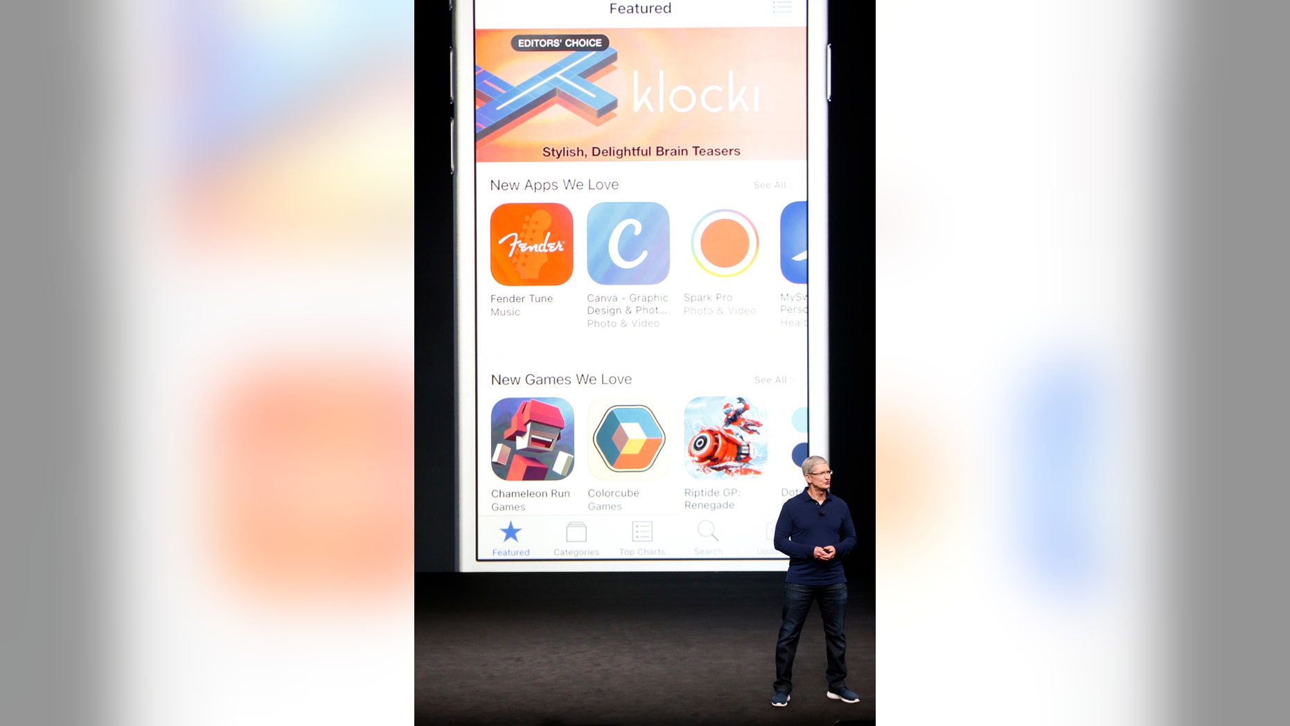 File photo: Apple Inc CEO Tim Cook discusses the App Store during an Apple media event in San Francisco, California, U.S. September 7, 2016. (Reuters/Beck Diefenbach)