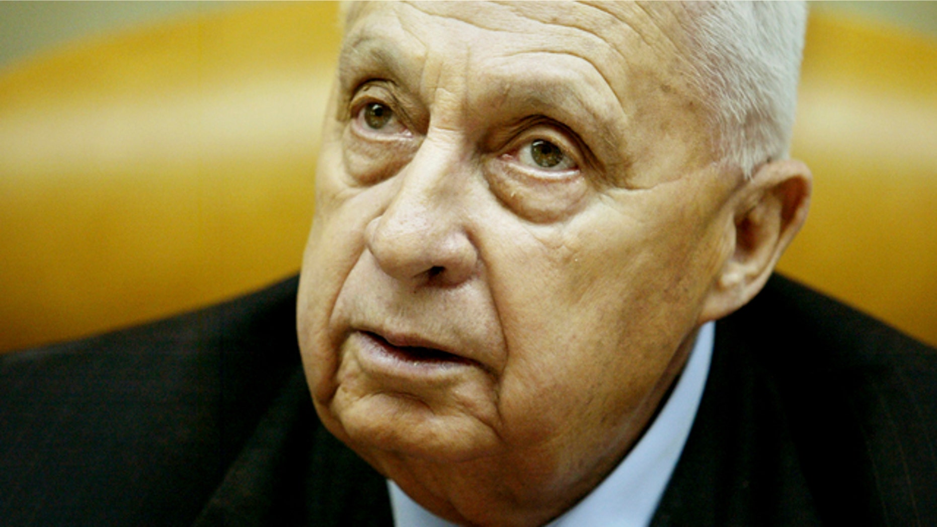 FILE -- In this Sunday Jan. 30, 2005 file photo, Israeli Prime Minister Ariel Sharon pauses during the weekly cabinet meeting in his Jerusalem office. On Wednesday, Jan. 1, 2014 the condition of the comatose former Israeli Prime Minister Ariel Sharon has taken a turn for the worse, the hospital treating him said Wednesday. Sharon, 85, has been in a coma since 2006 when a devastating stroke incapacitated him at the height of his political power. (AP Photo/Oded Balilty, Pool, File)